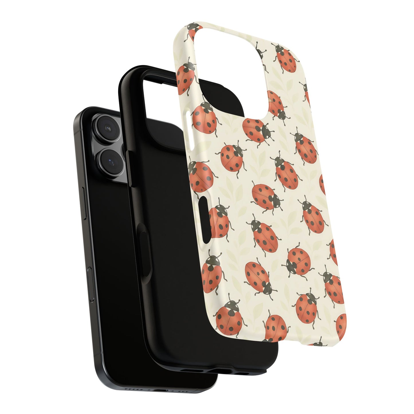 Ladybug Tough Phone Case - Cute Insect Aesthetic, Nature-Inspired Pattern Art, Compatible with iPhone, Galaxy, and Google Phones
