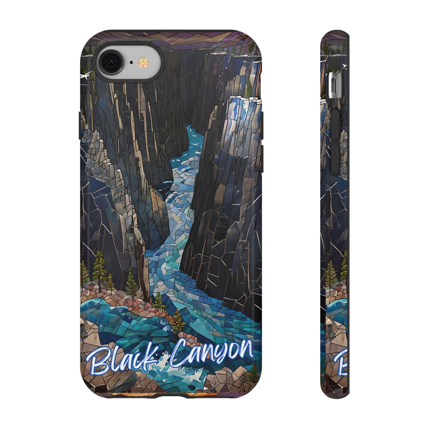 Black Canyon Phone Case, Mosaic Phone Case, Mountain Nature Art, National Park Gift, Scenic Forest Phone Cover, Landscape Aesthetic Case