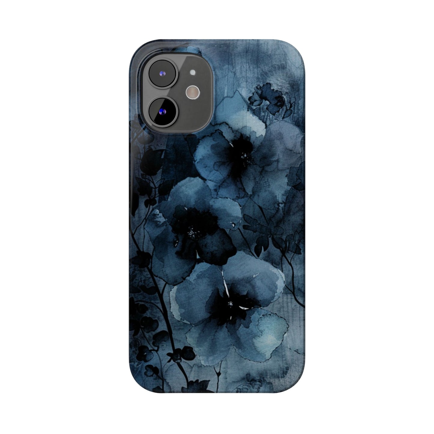 Elegant Floral Slim Phone Cases | Trendy Phone Cover, Blue Flower Design, Gift for Her, Stylish Mobile Case, Floral Accessories