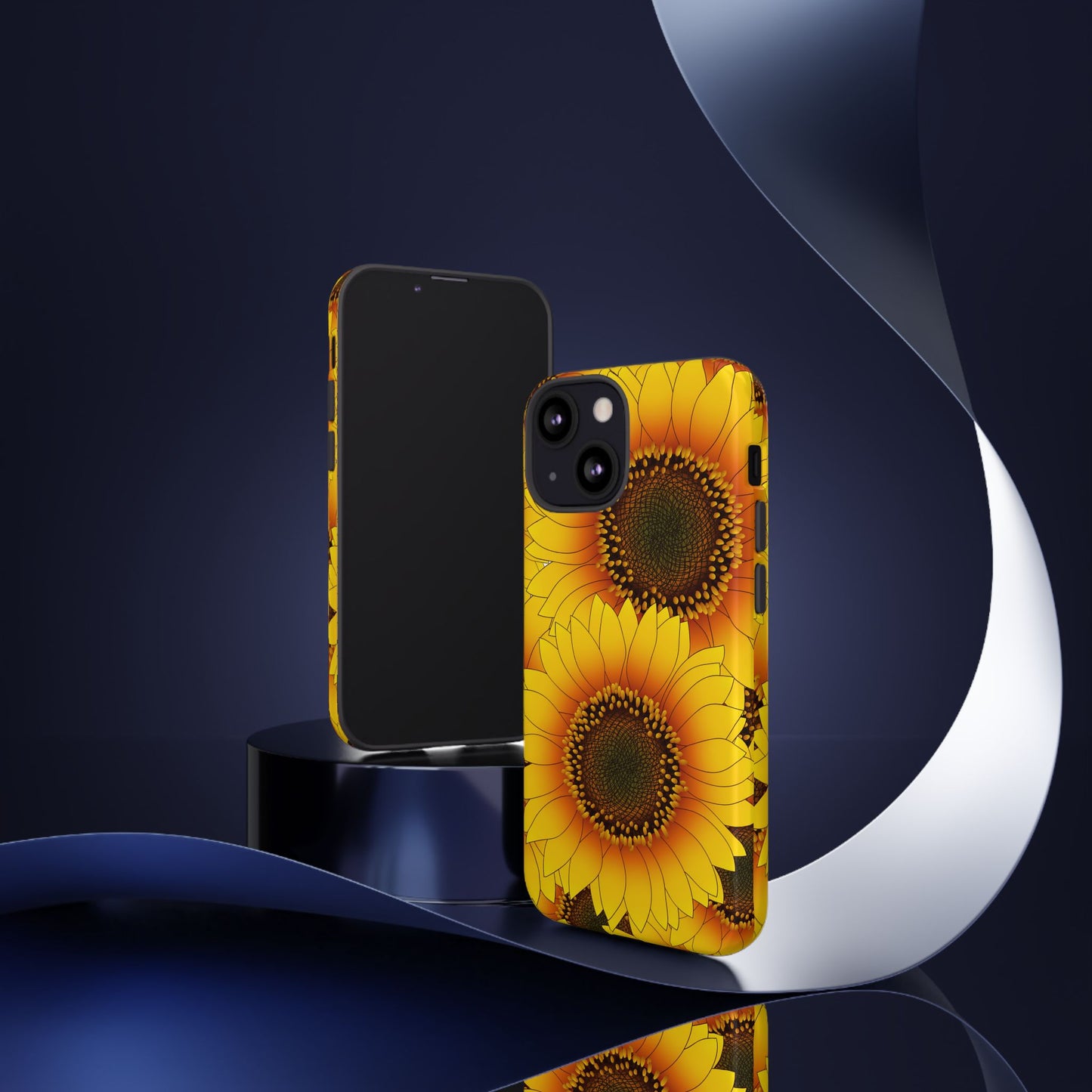 Sunflower Aesthetic Tough Phone Case - Bright Floral Art, Bold Yellow Sunflower Design, Compatible with iPhone, Galaxy, and Google Phones