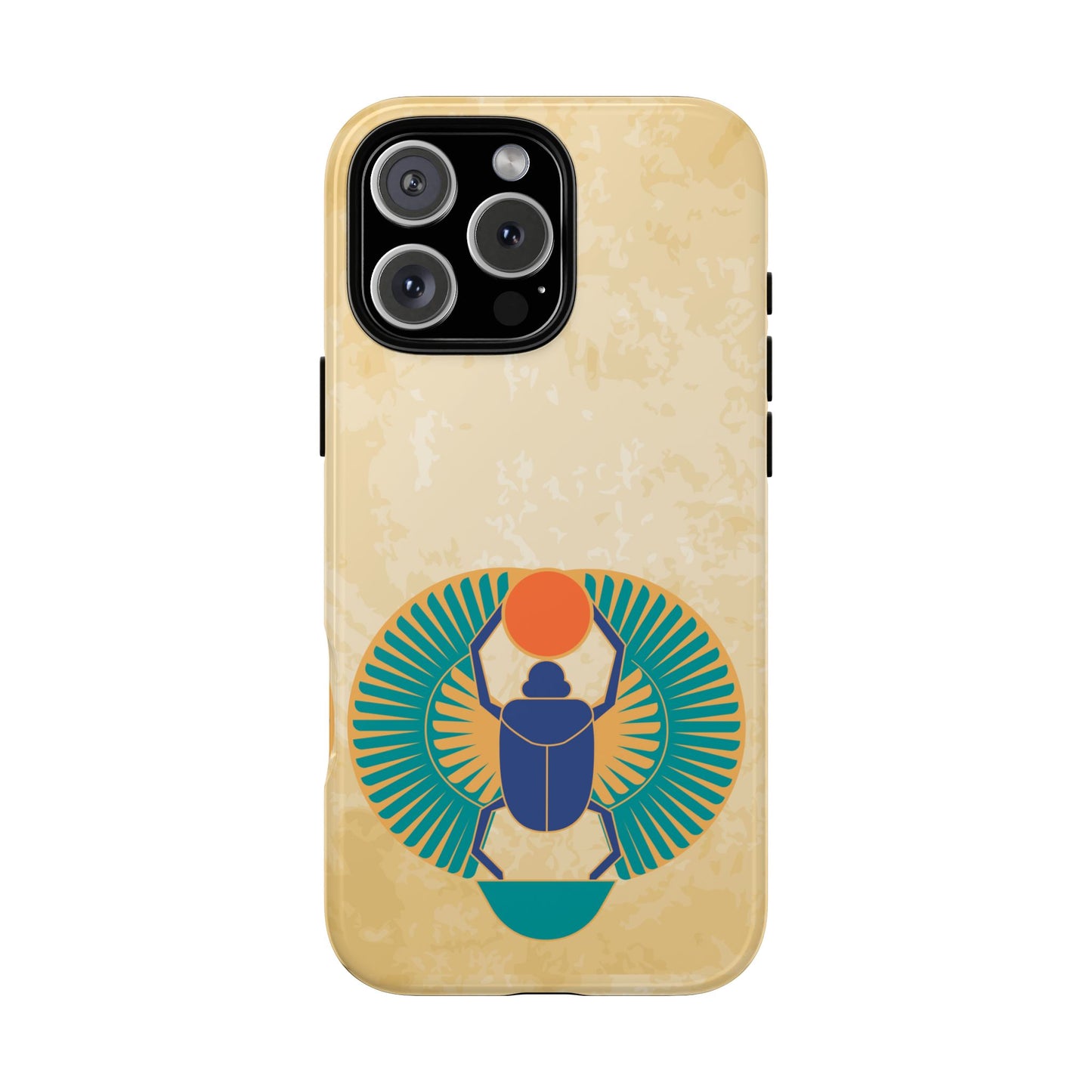 Ancient Egyptian Scarab Beetle Tough Phone Case - Symbol of Rebirth Design, Mythological Art, Compatible with iPhone, Galaxy, and Google