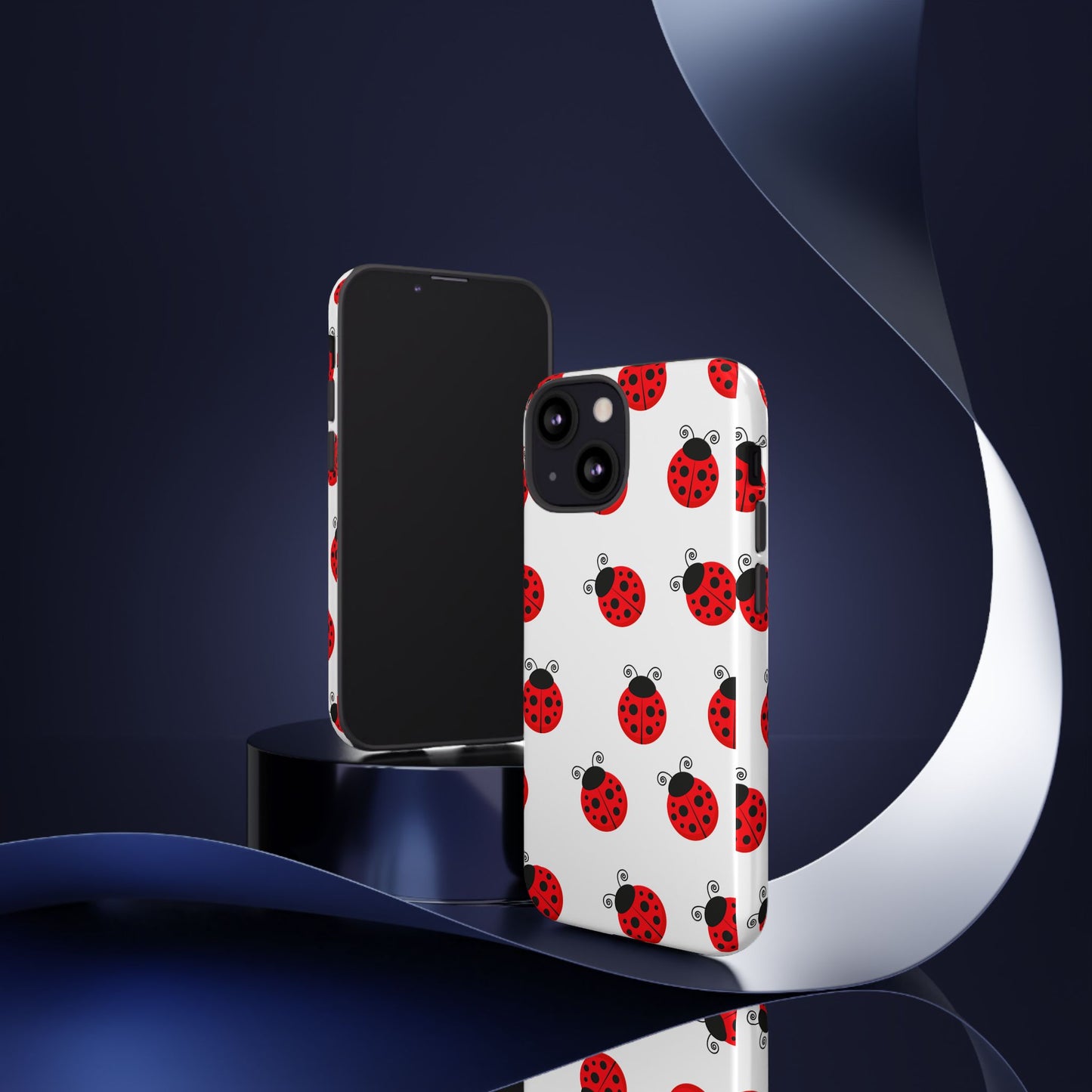 Ladybug Tough Phone Case - Cute Insect Aesthetic, Nature-Inspired Pattern Art, Compatible with iPhone, Galaxy, and Google Phones