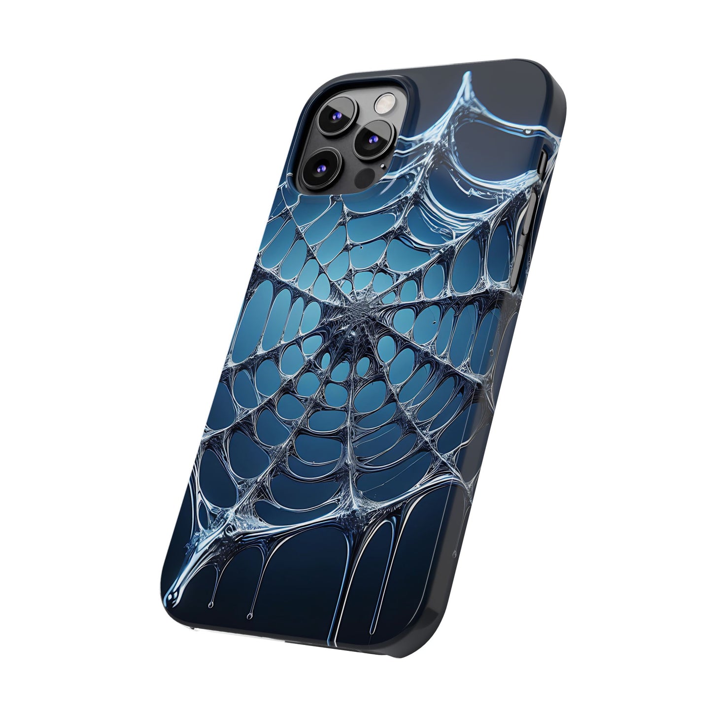 Spider Web Slim Phone Case - Artistic Design for Halloween, Unique Gift, Phone Accessories, Trendy Tech Style, Eco-Friendly Case