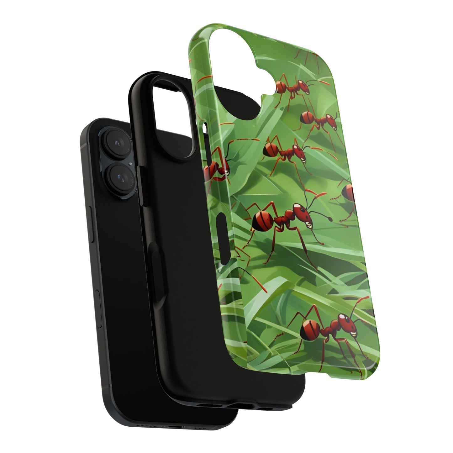 Marching Ant Pattern Tough Phone Case - Realistic Insect Art, Minimalist Nature Aesthetic, Compatible with iPhone, Galaxy, and Google Phones