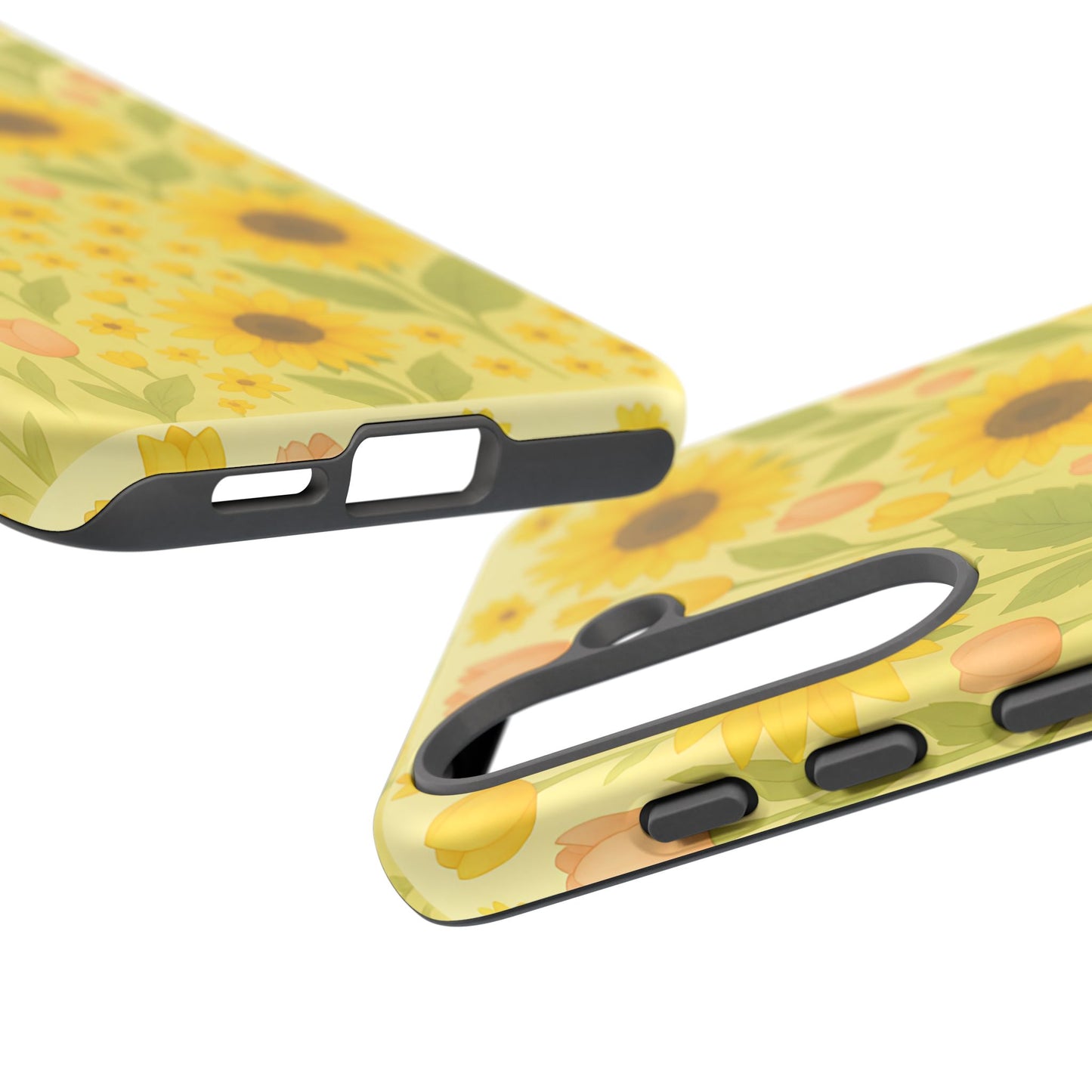 Sunflower Floral Phone Case, Watercolor Botanical Print, Aesthetic Tough Phone Case, Compatible with iPhone, Galaxy, Google