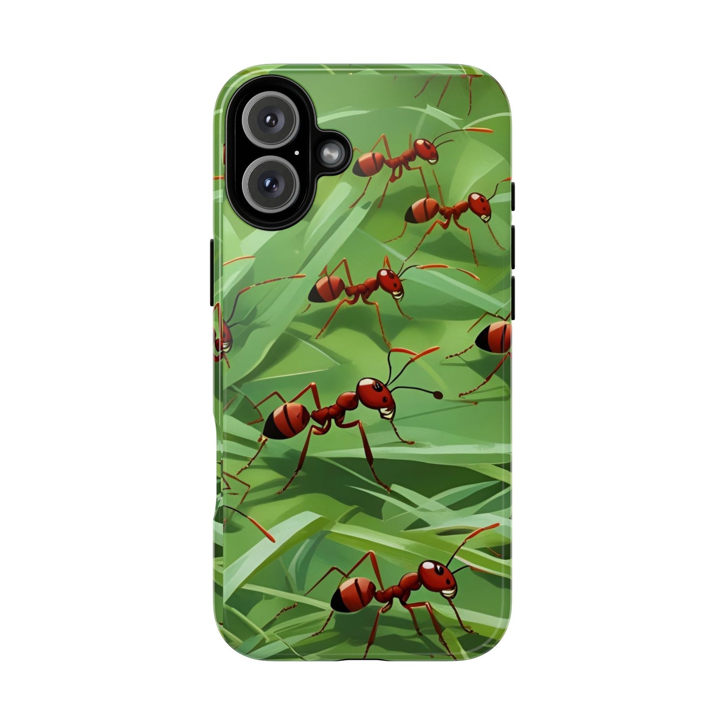 Marching Ant Pattern Tough Phone Case - Realistic Insect Art, Minimalist Nature Aesthetic, Compatible with iPhone, Galaxy, and Google Phones