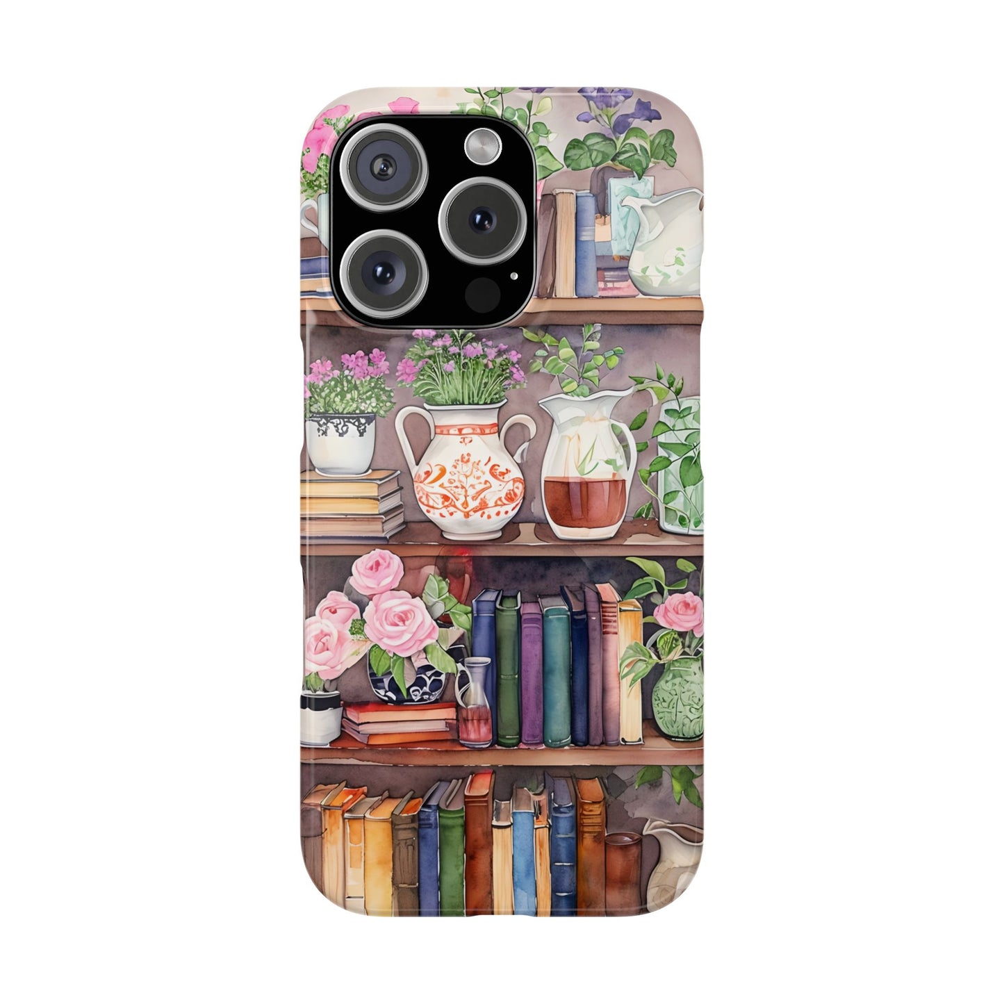 Charming Floral Phone Cases, Botanical Slim Cases, Book Lover Gifts, Cozy Home Aesthetic, Cute Phone Accessories, Nature-Inspired Designs