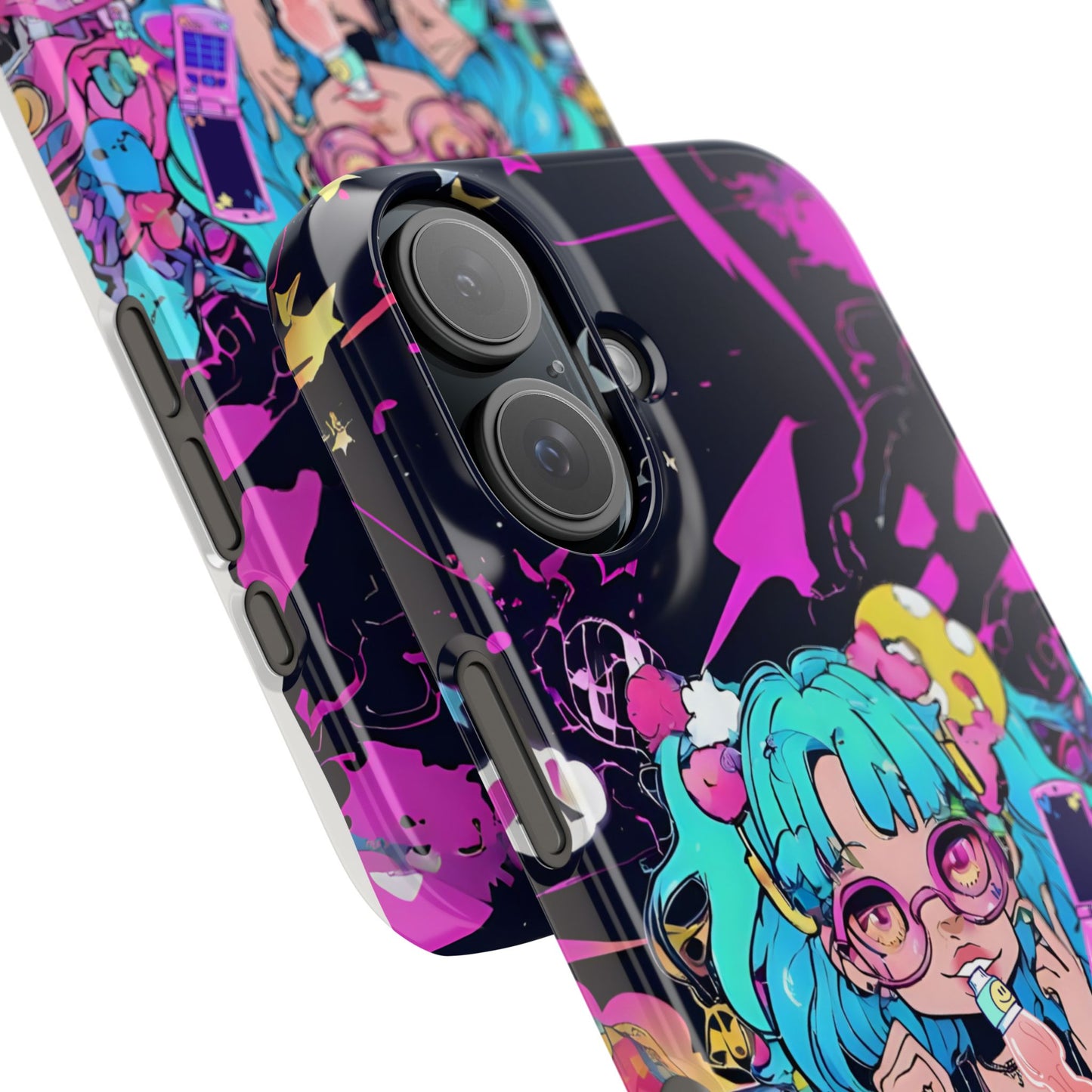 2K Anime Girl Slim Phone Case - Kawaii Vaporwave Style, Cute Maximalist Aesthetic, Cute Phone Covers, Unique Gifts for Teens