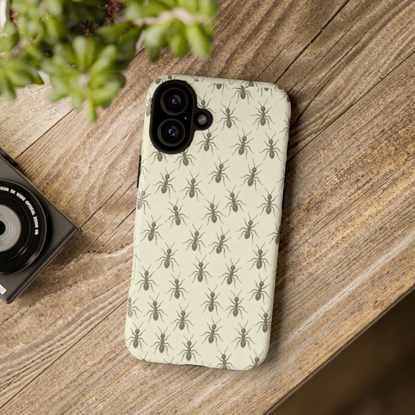 Marching Ant Pattern Tough Phone Case - Realistic Insect Art, Minimalist Nature Aesthetic, Compatible with iPhone, Galaxy, and Google Phones