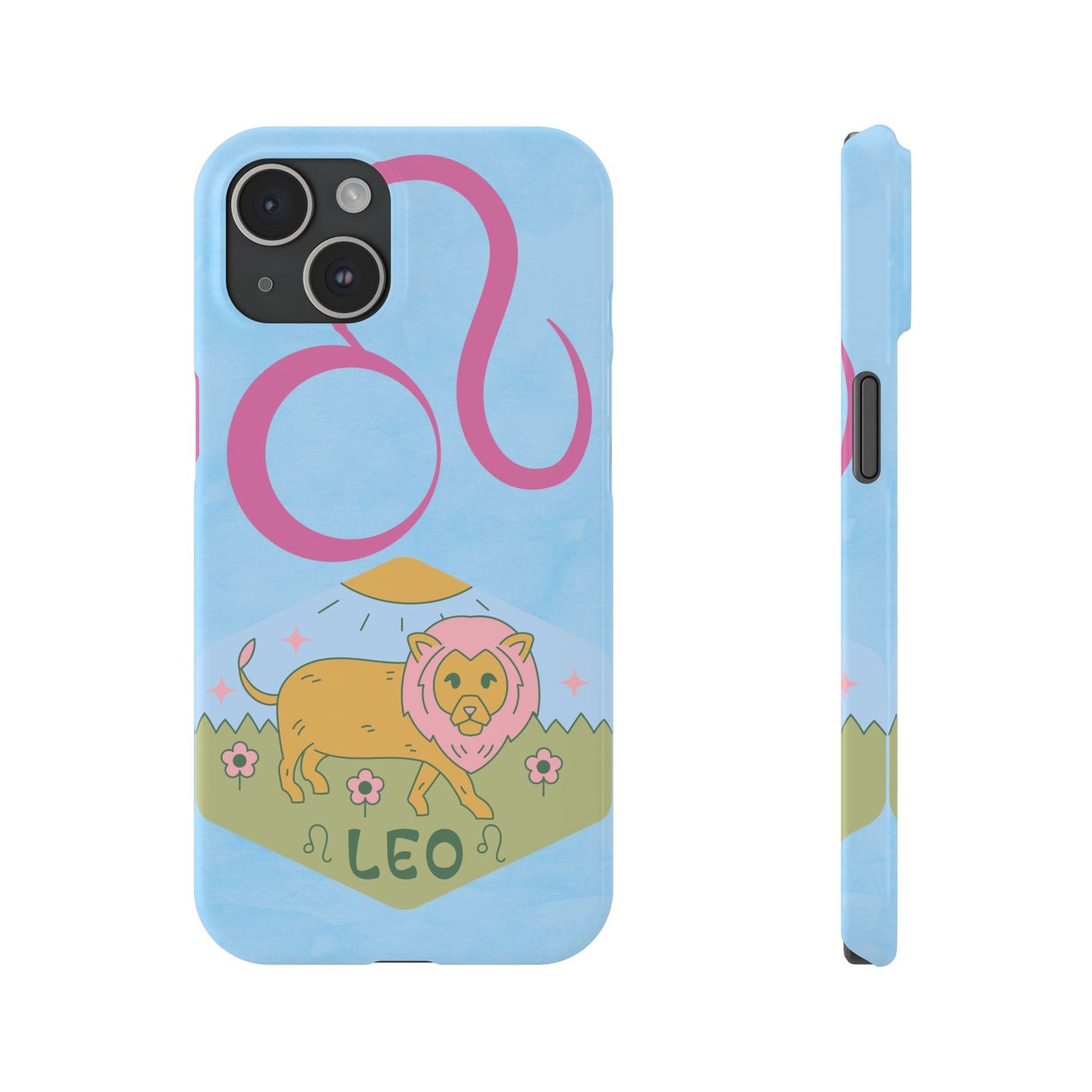 Leo Zodiac Slim Phone Case, Astrology Gift for Her, Celestial Star Sign Cover, Compatible with iPhone 17, 16, 15, 14, 13, 12, 11