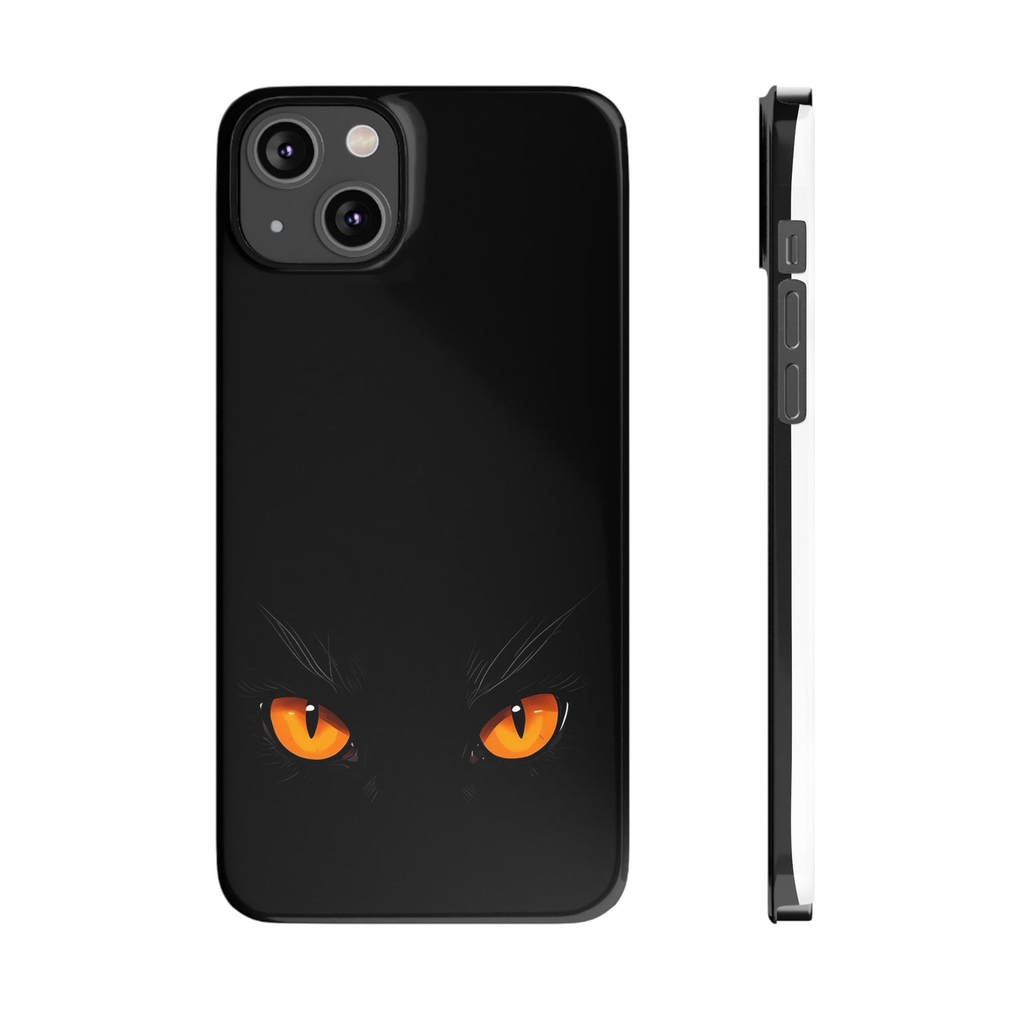 Black Cat Slim Phone Case - Gothic Halloween Aesthetic, Subtle Spookycore Aesthetic, Compatible with iPhone, Galaxy, and Google Phones