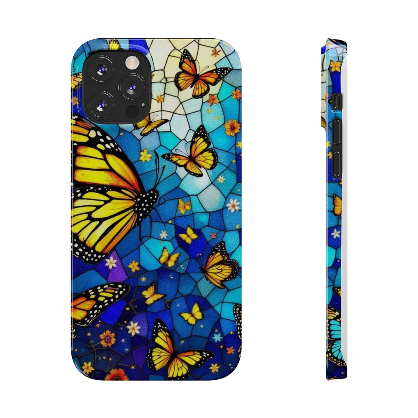 Butterfly Garden Slim Phone Case - Colorful Floral Design, Gift for Nature Lovers, Birthday Surprise, Eco-Friendly, Summer Vibes