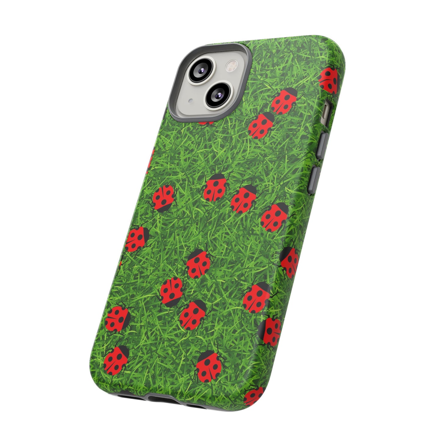 Ladybug Tough Phone Case - Cute Insect Aesthetic, Nature Pattern Art Design, Compatible with iPhone, Galaxy, and Google Phones
