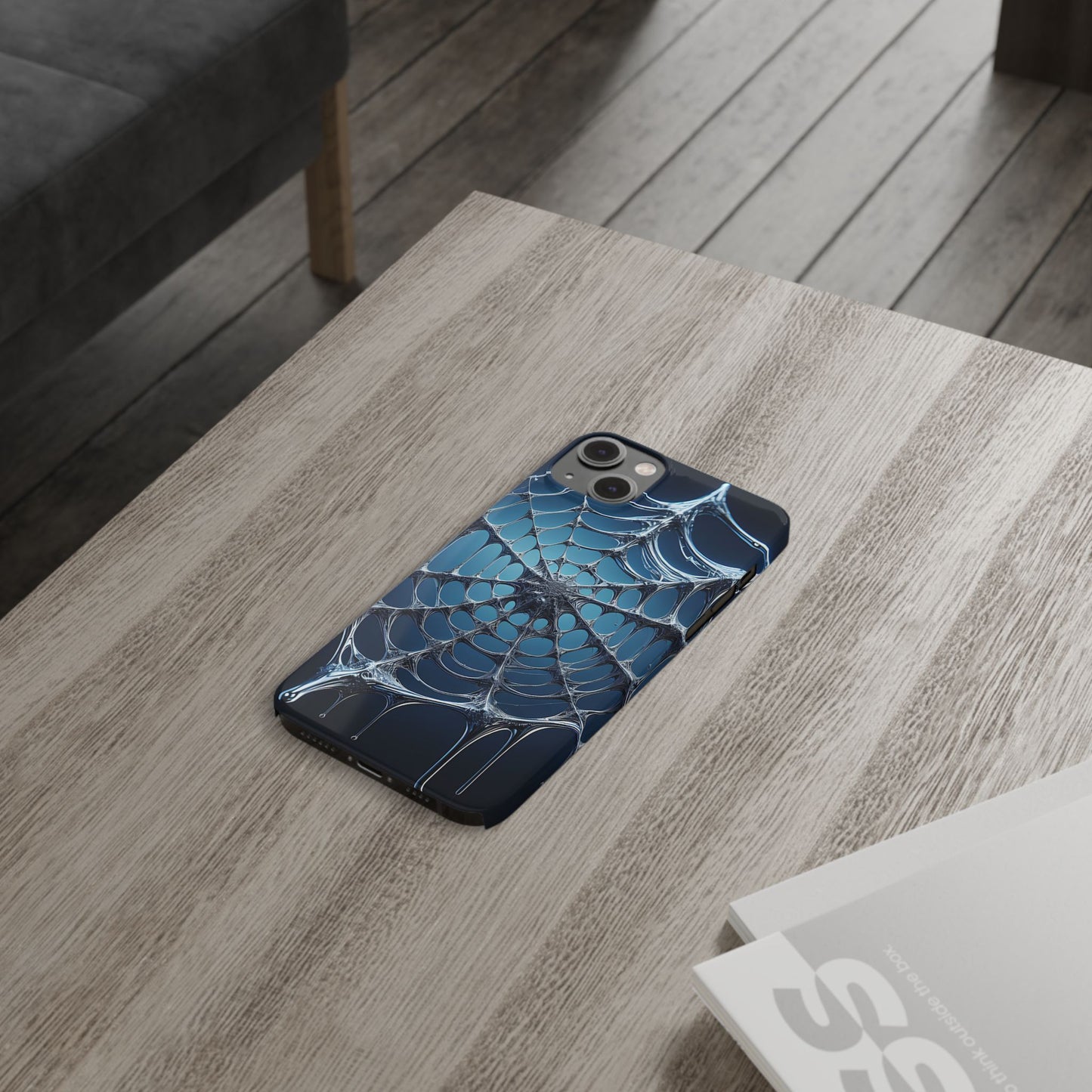 Spider Web Slim Phone Case - Artistic Design for Halloween, Unique Gift, Phone Accessories, Trendy Tech Style, Eco-Friendly Case
