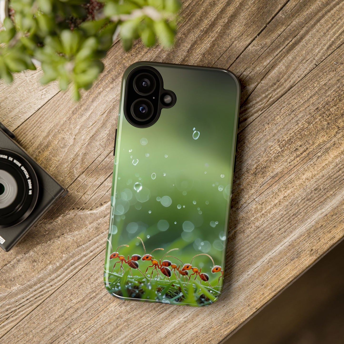 Marching Ant Pattern Tough Phone Case - Realistic Insect Art, Minimalist Nature Aesthetic, Compatible with iPhone, Galaxy, and Google Phones