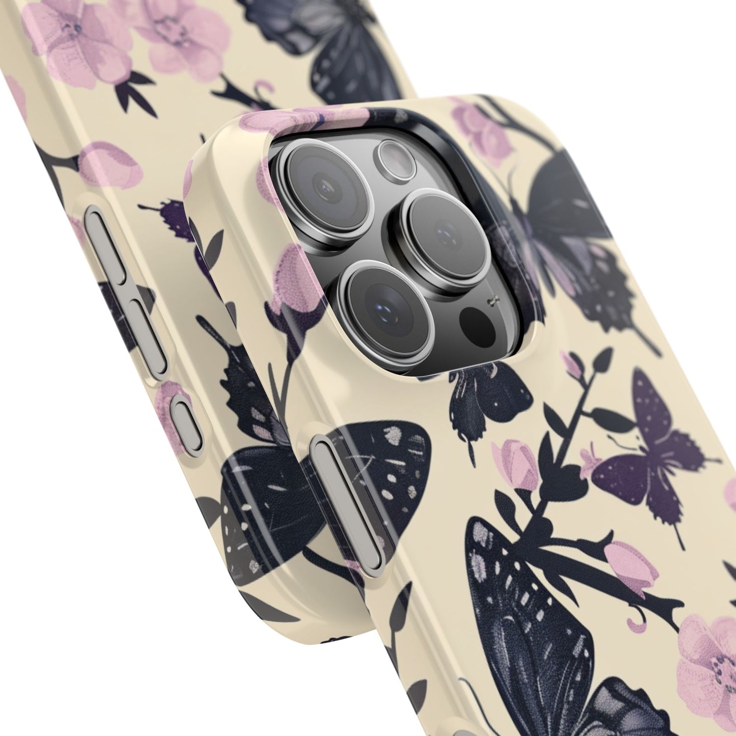 Butterfly Floral Slim Phone Cases, Elegant Butterfly Design, Nature Lover Gift, Phone Accessory, Stylish Cases for Women