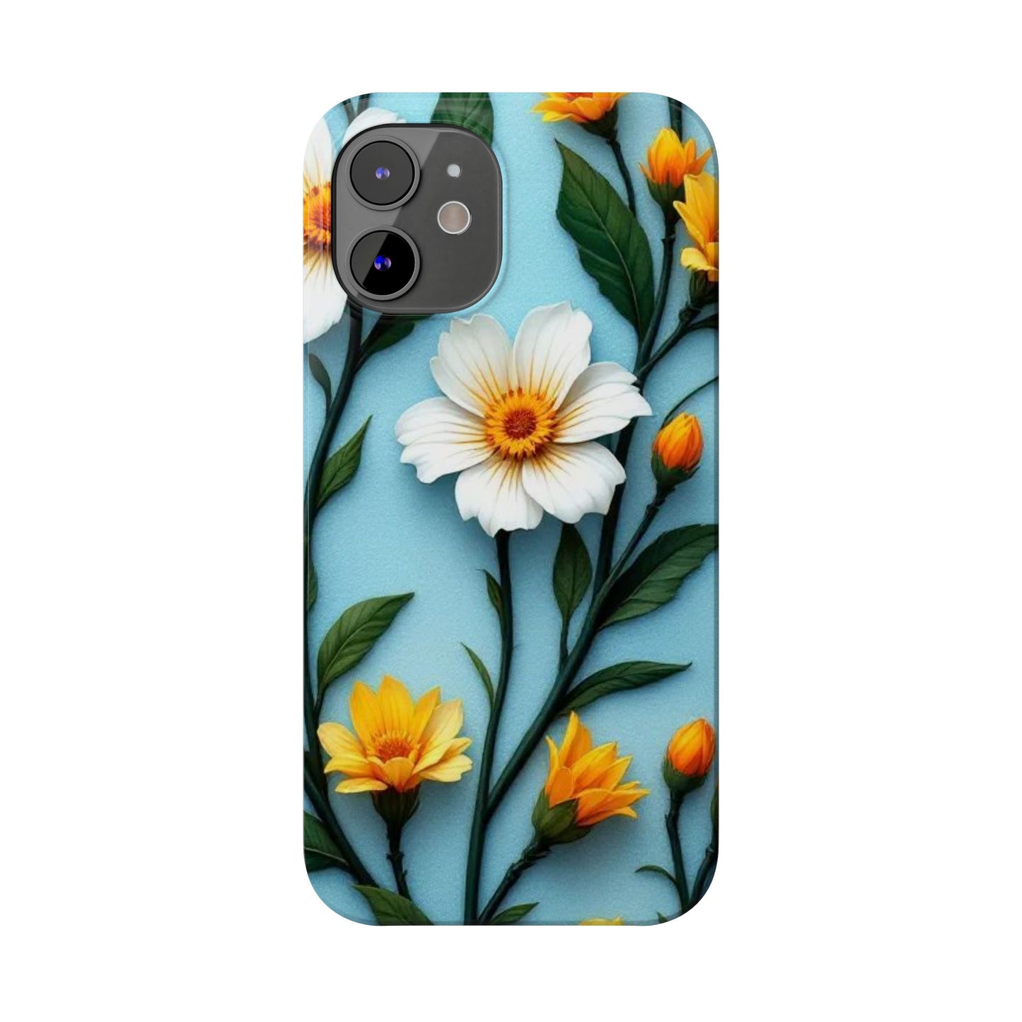 Floral Slim Phone Case, Smartphone Accessories, Gift for Her, Nature Lover Gift, Spring Decor, Cute Phone Cover