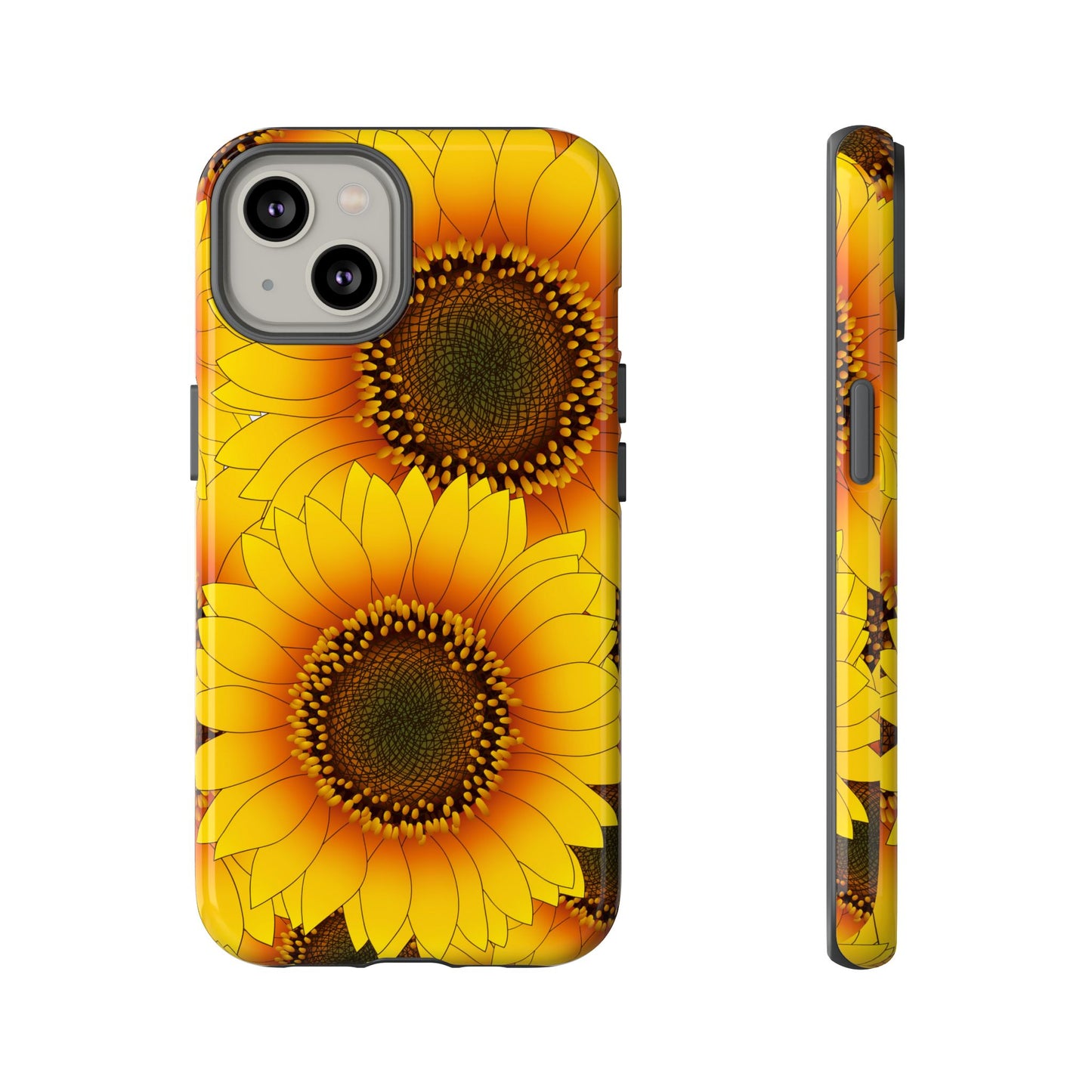 Sunflower Aesthetic Tough Phone Case - Bright Floral Art, Bold Yellow Sunflower Design, Compatible with iPhone, Galaxy, and Google Phones