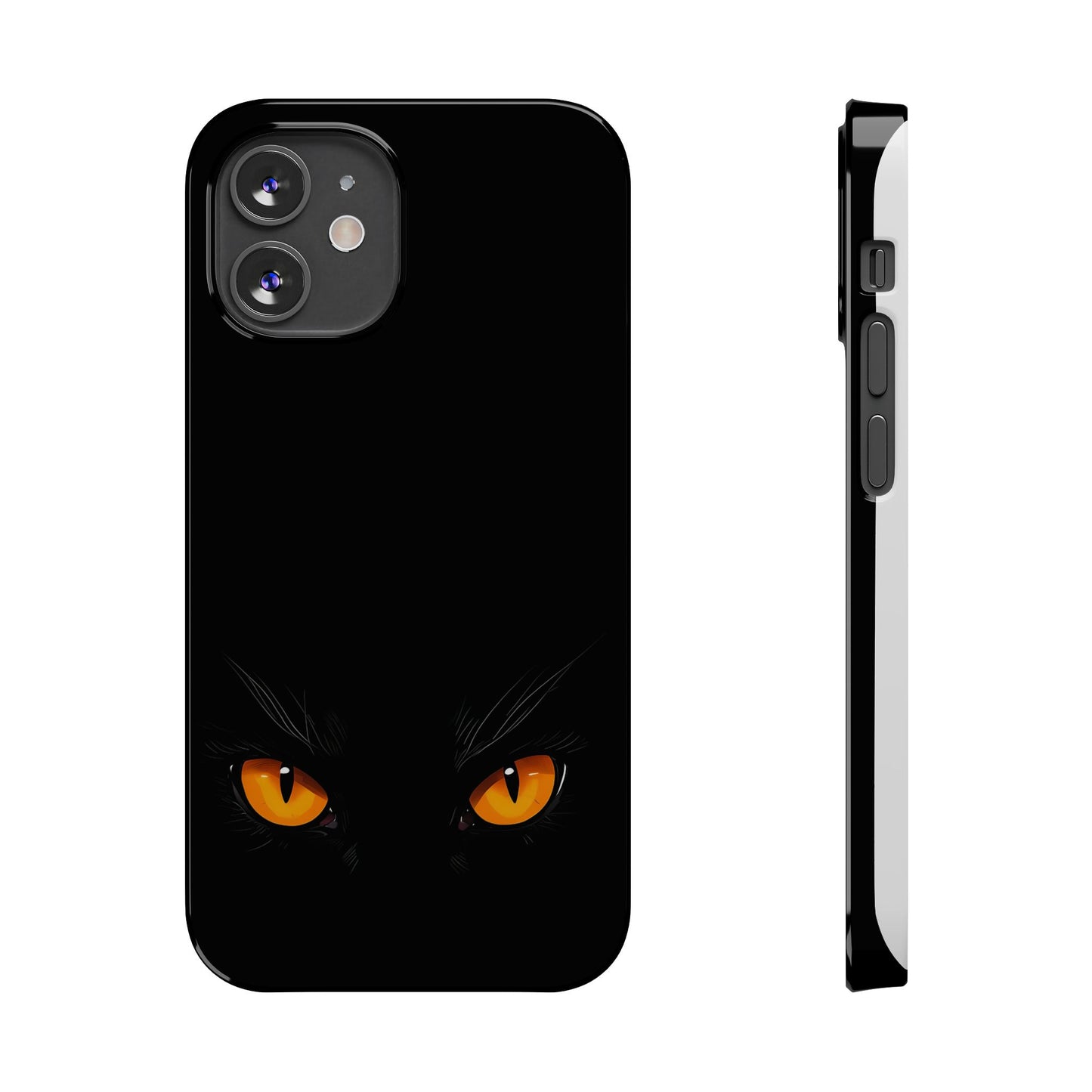 Black Cat Slim Phone Case - Gothic Halloween Aesthetic, Subtle Spookycore Aesthetic, Compatible with iPhone, Galaxy, and Google Phones