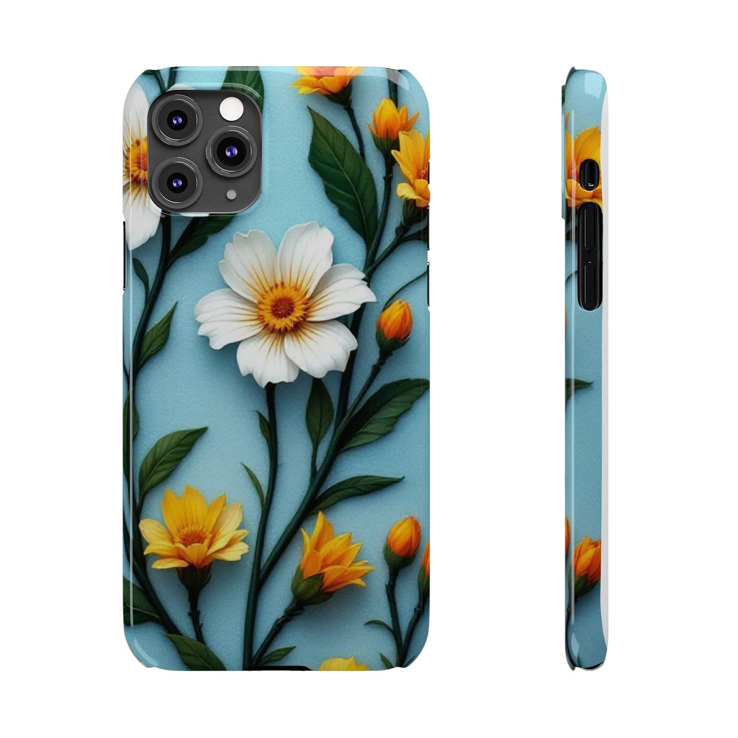 Floral Slim Phone Case, Smartphone Accessories, Gift for Her, Nature Lover Gift, Spring Decor, Cute Phone Cover