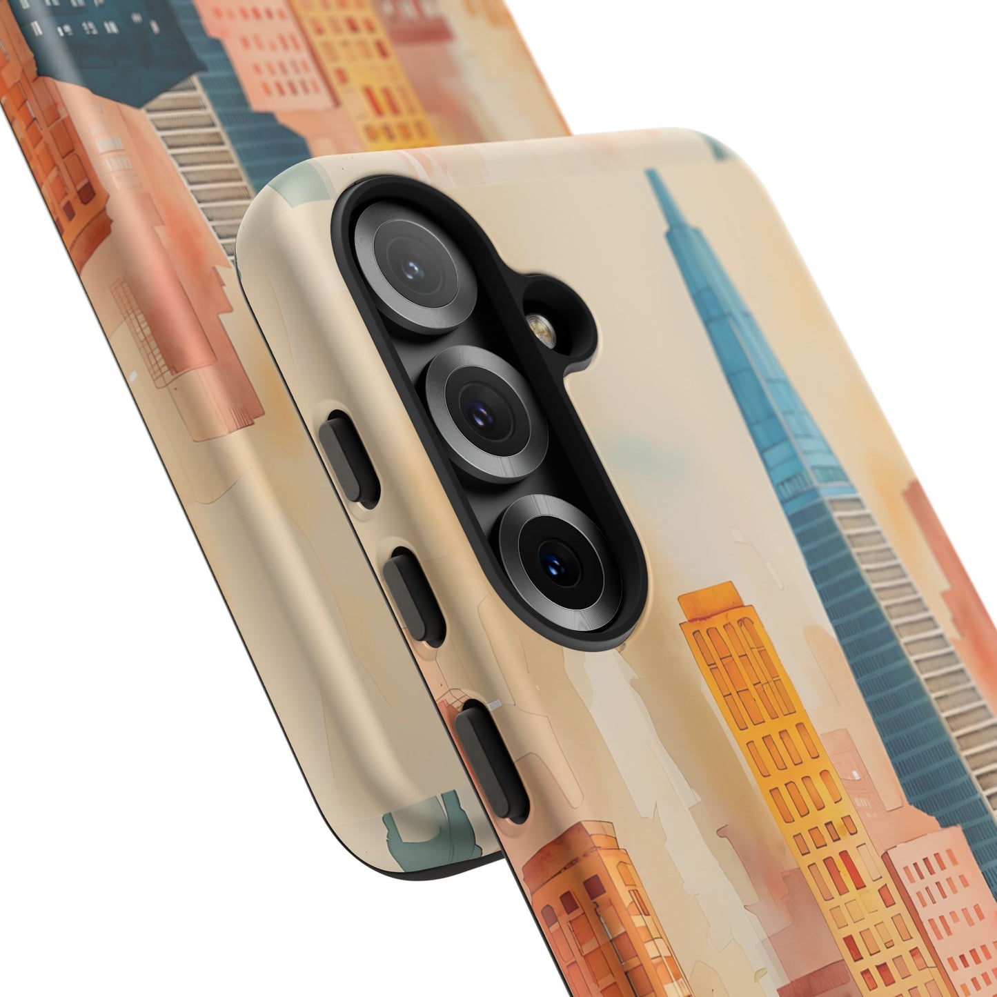 San Francisco Cityscape Tough Phone Case - Tropical Skyline Aesthetic, Sunset Beach Urban Art, Compatible with iPhone, Galaxy, and Google