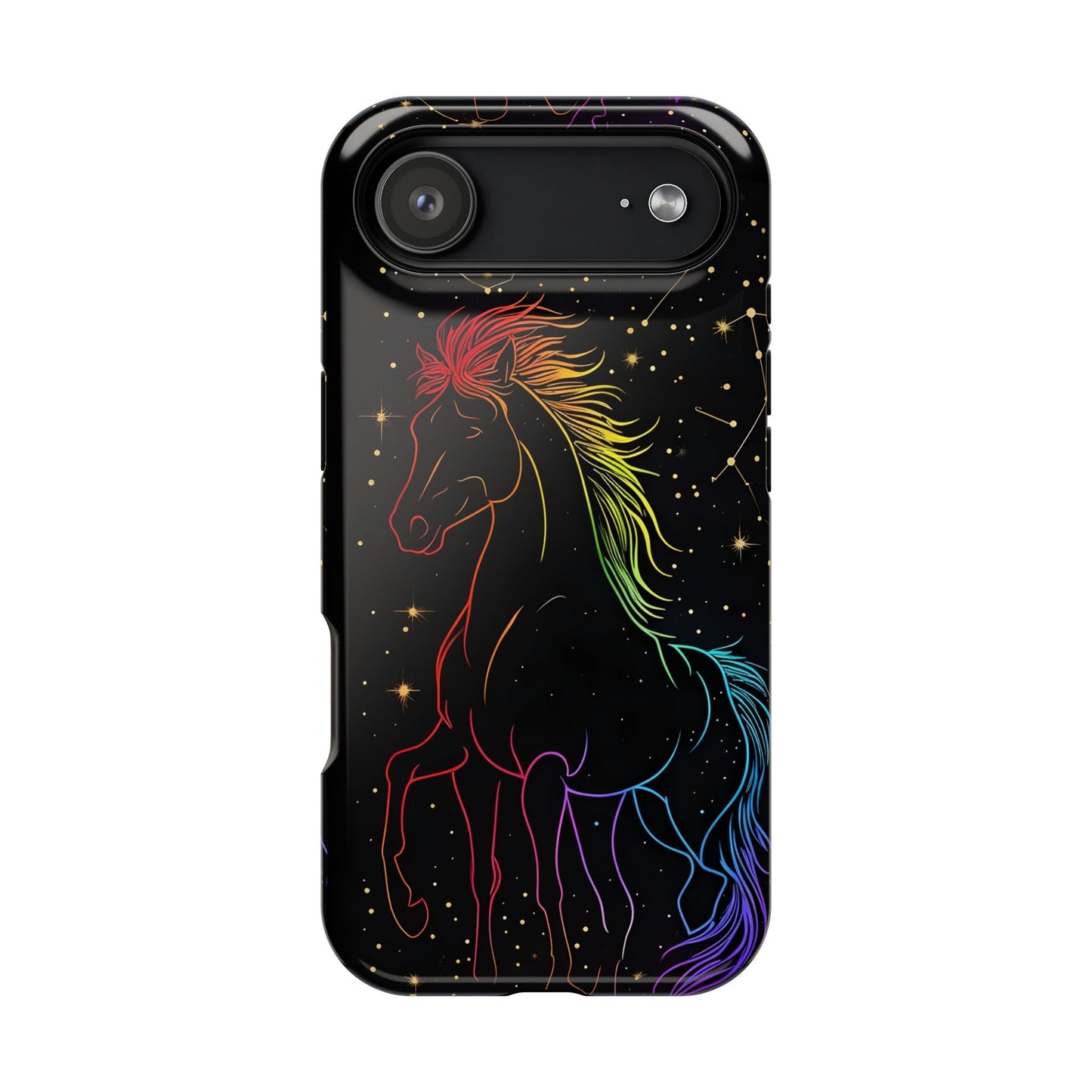 Year of the Horse Neon Art Magnetic Phone Case, Chinese Zodiac 2026 Design, compatible with iPhone 17 16 15 14 13