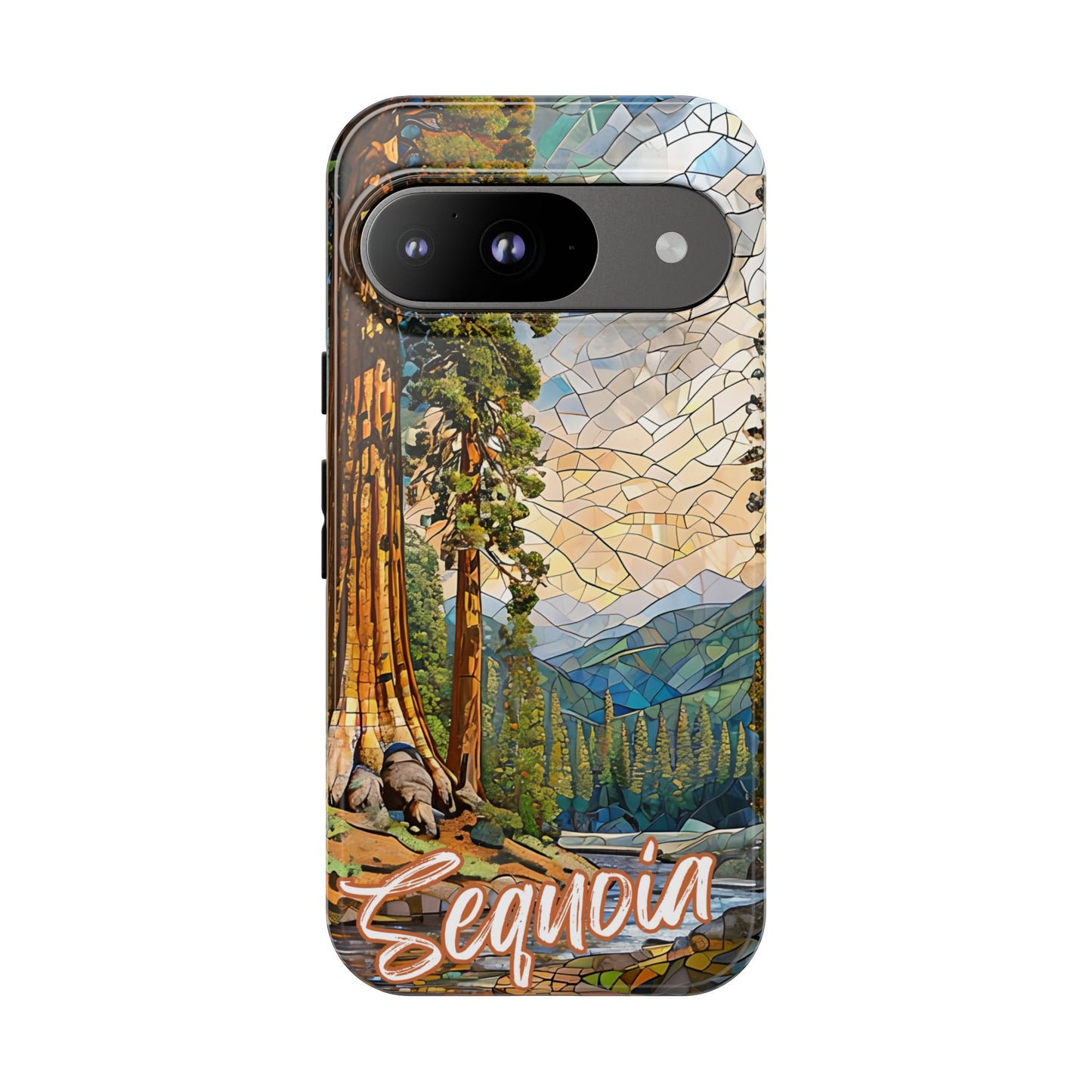 Sequoia National Park Northern California Phone Case, Mosaic Phone Case, Mountain Nature Art, National Park Gift, Scenic Forest Phone Cover