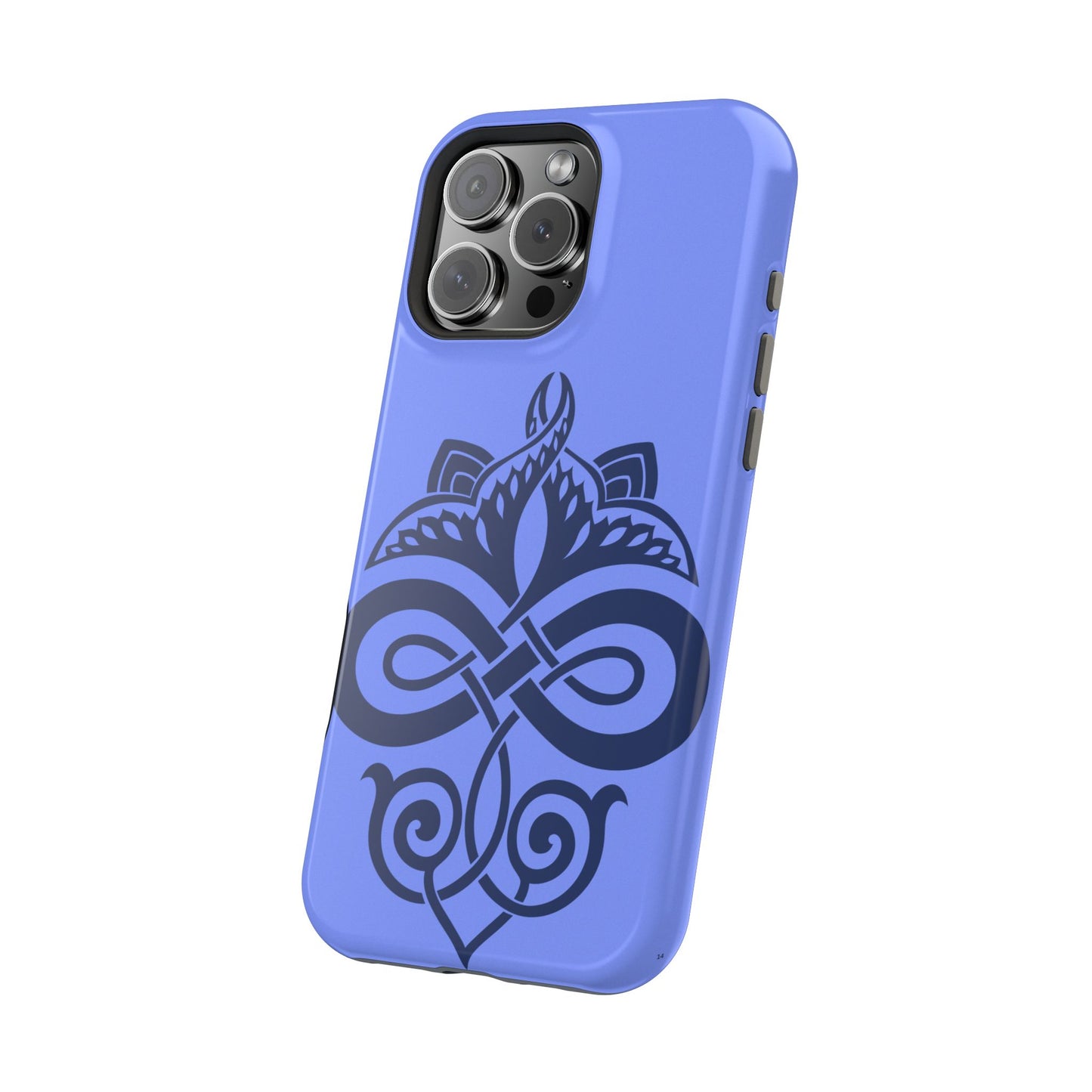Celtic Knot Slim Phone Case, Blue Pattern Phone Cover, Irish Heritage Art Design, Compatible with iPhone 17, 16, 15, 14, 13