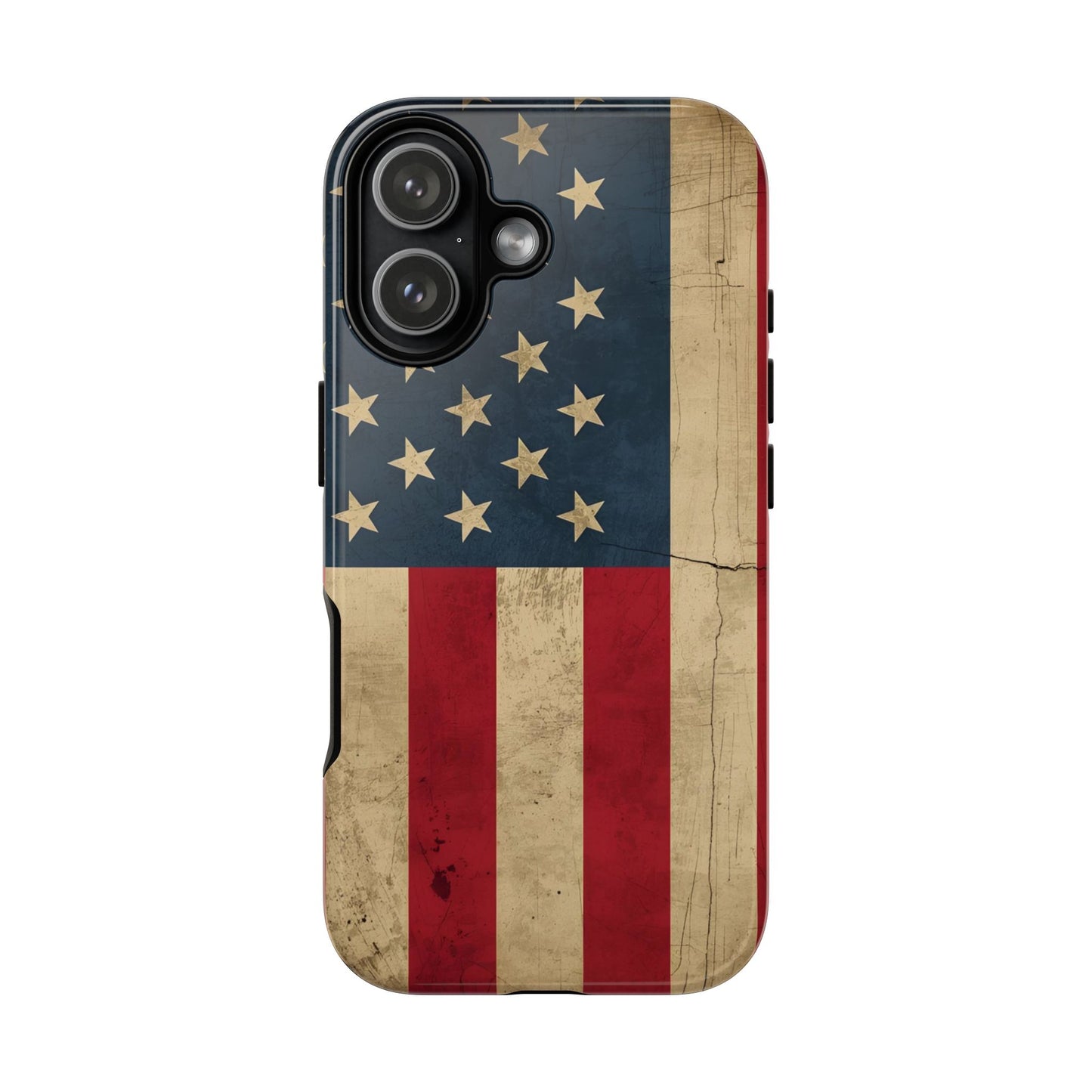 Rustic Flag Tough Phone Case, American Grunge USA Phone Cover, compatible with iPhone 17, 16, 15, 14, 13, Galaxy, Google