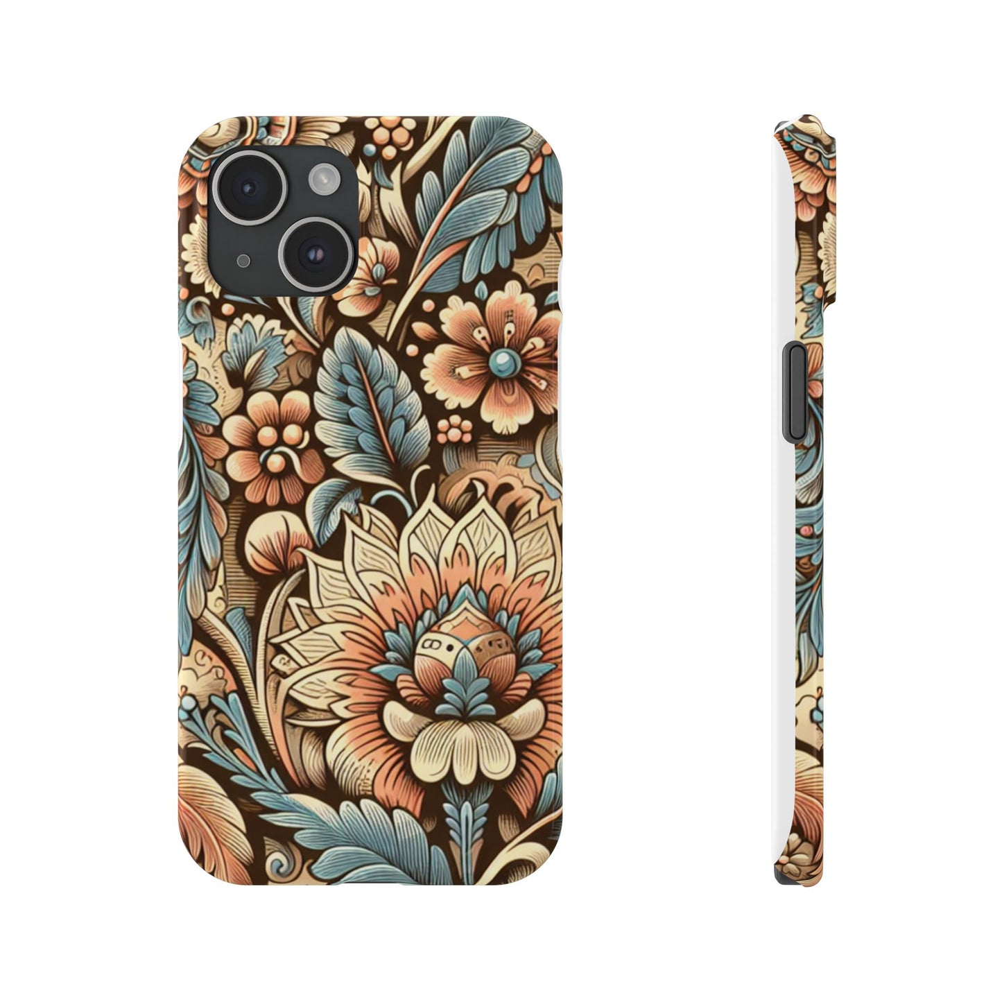 Floral Slim Phone Case, Boho Chic Phone Cover, Stylish Gift for Her, Spring and Summer Accessory, Trendy Phone Protector