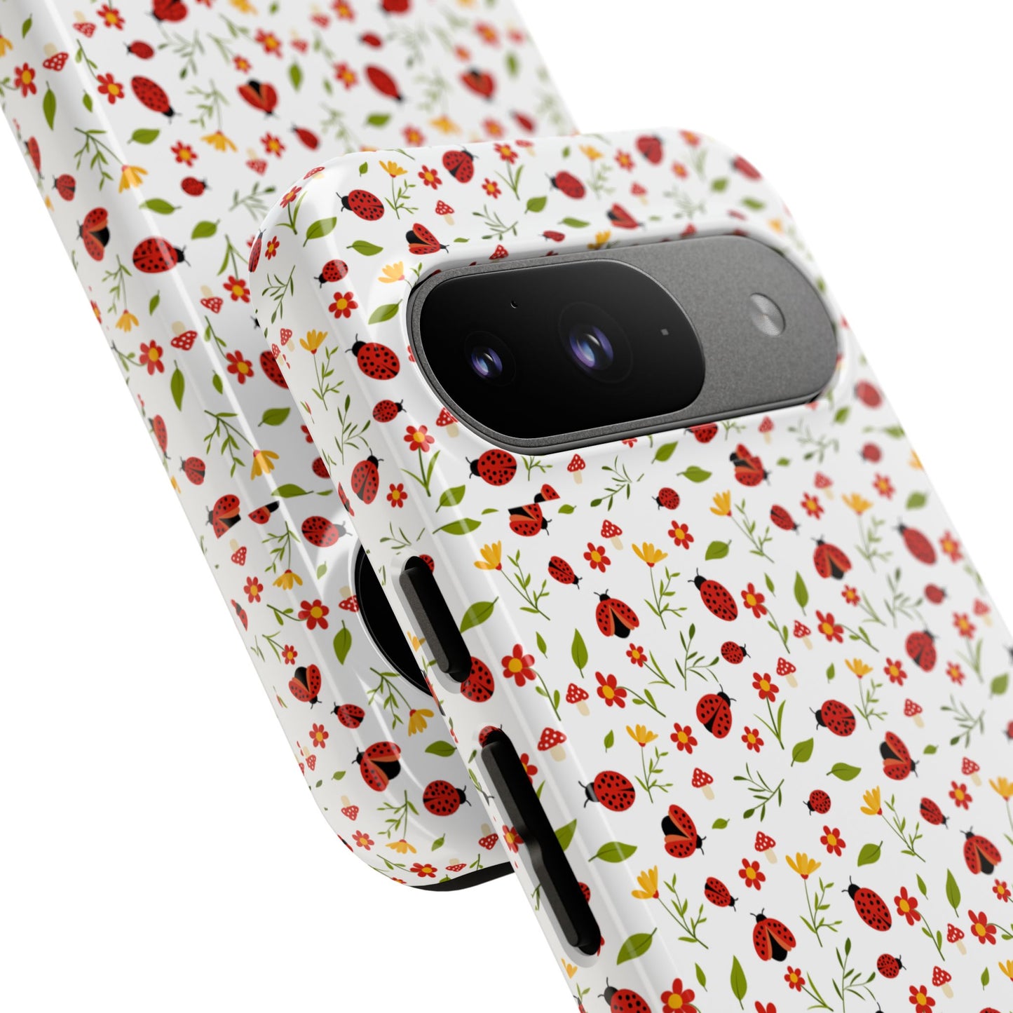 Ladybug Tough Phone Case - Cute Insect Aesthetic, Nature-Inspired Pattern Art, Compatible with iPhone, Galaxy, and Google Phones