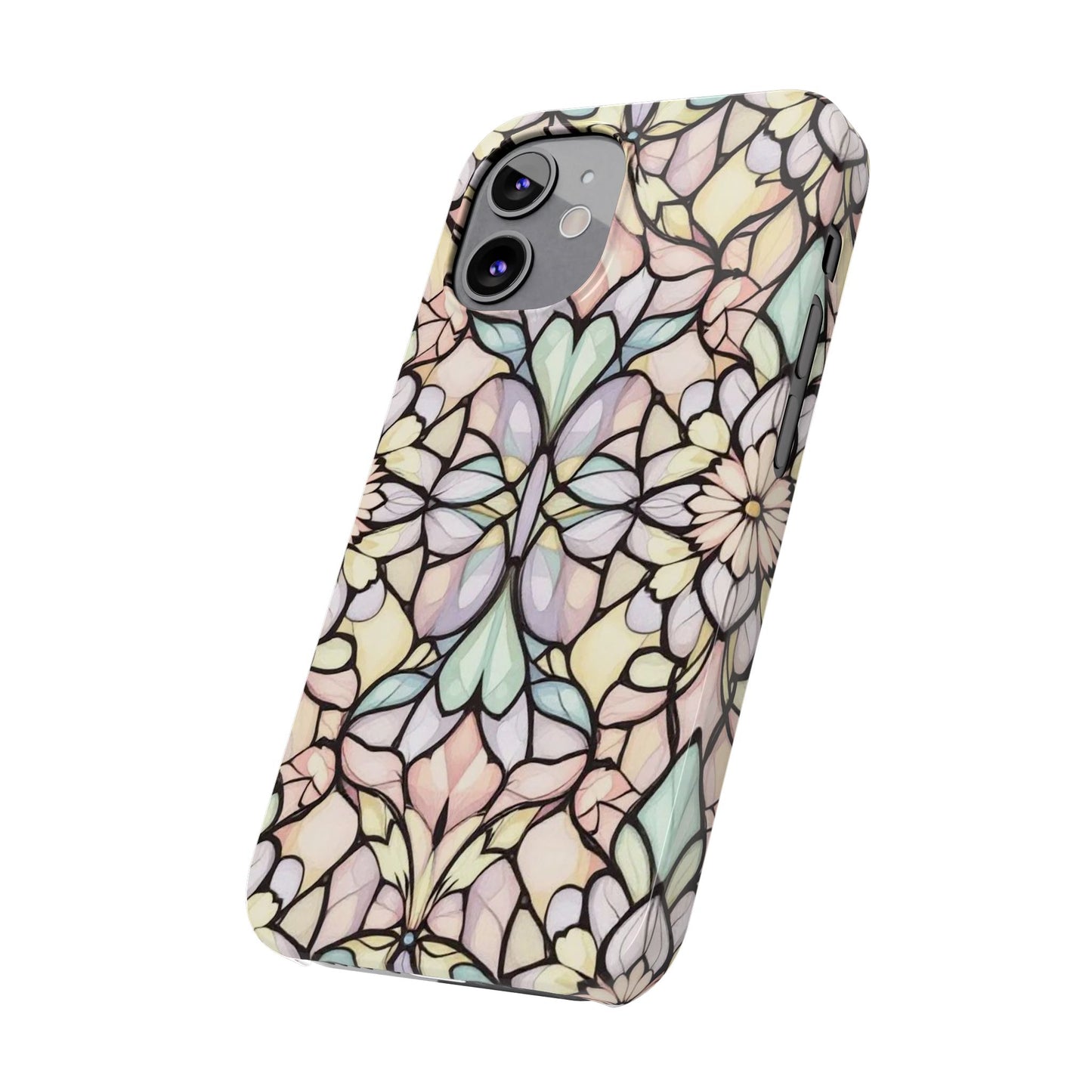 Floral Pattern Slim Phone Case - Perfect Gift for Nature Lovers, Stylish Accessory, Mobile Protection, Unique Design, Spring Vibes