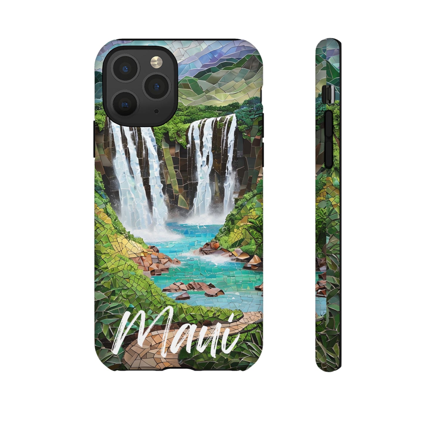 Haleakala National Park Phone Case, Mosaic Phone Case, Hawaii Nature Art National Park Gift Scenic Waterfall Phone Cover Landscape Aesthetic