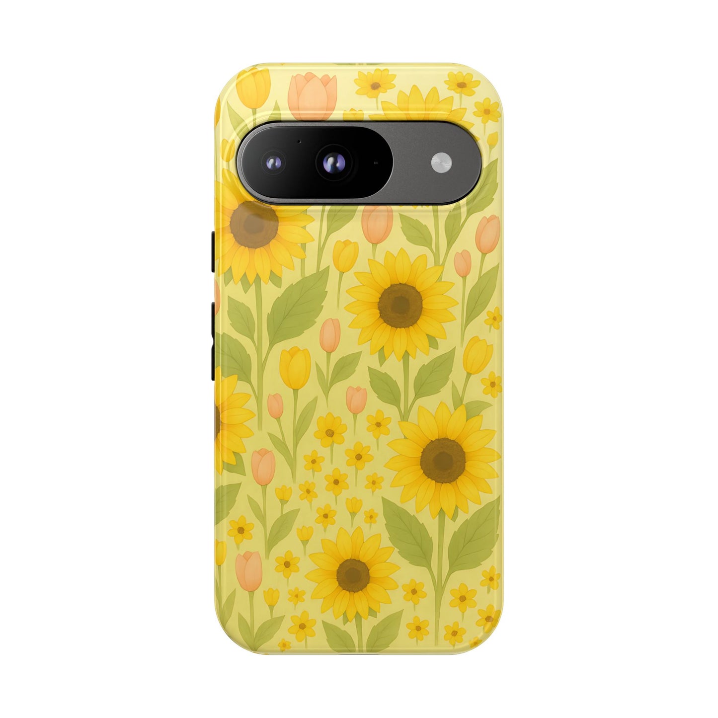 Sunflower Floral Phone Case, Watercolor Botanical Print, Aesthetic Tough Phone Case, Compatible with iPhone, Galaxy, Google