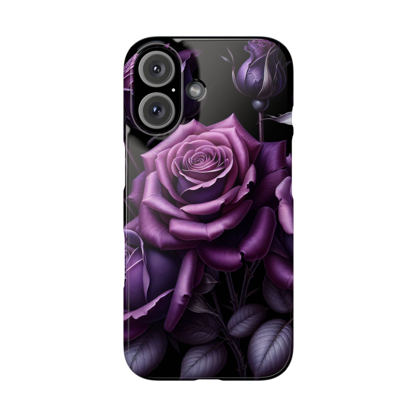 Purple Rose Slim Phone Cases, Floral Phone Cover, Elegant Smartphone Case, Gift for Her, Mother's Day Accessories