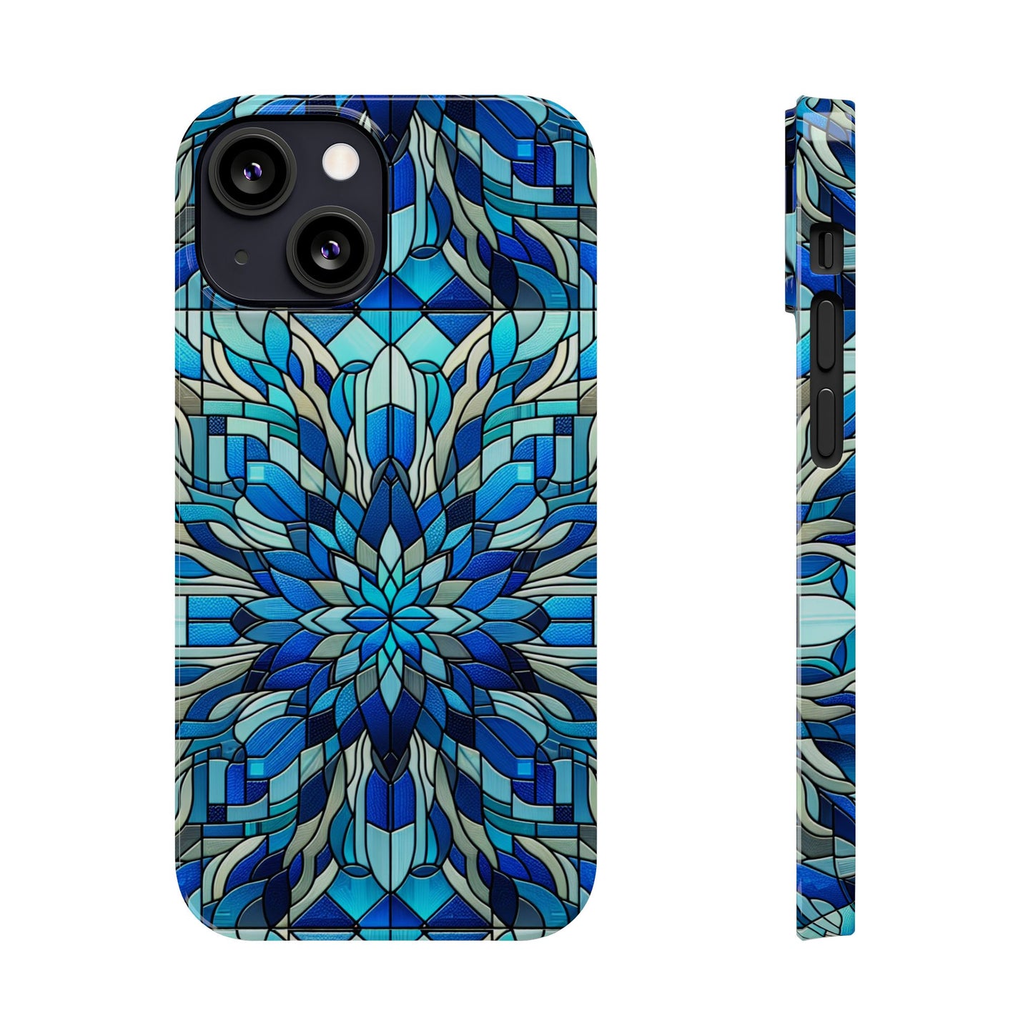 Stained Glass Slim Phone Cases, Floral Phone Covers, Unique Gifts, Artistic Phone Skins, Smartphone Accessories, Stylish Cases