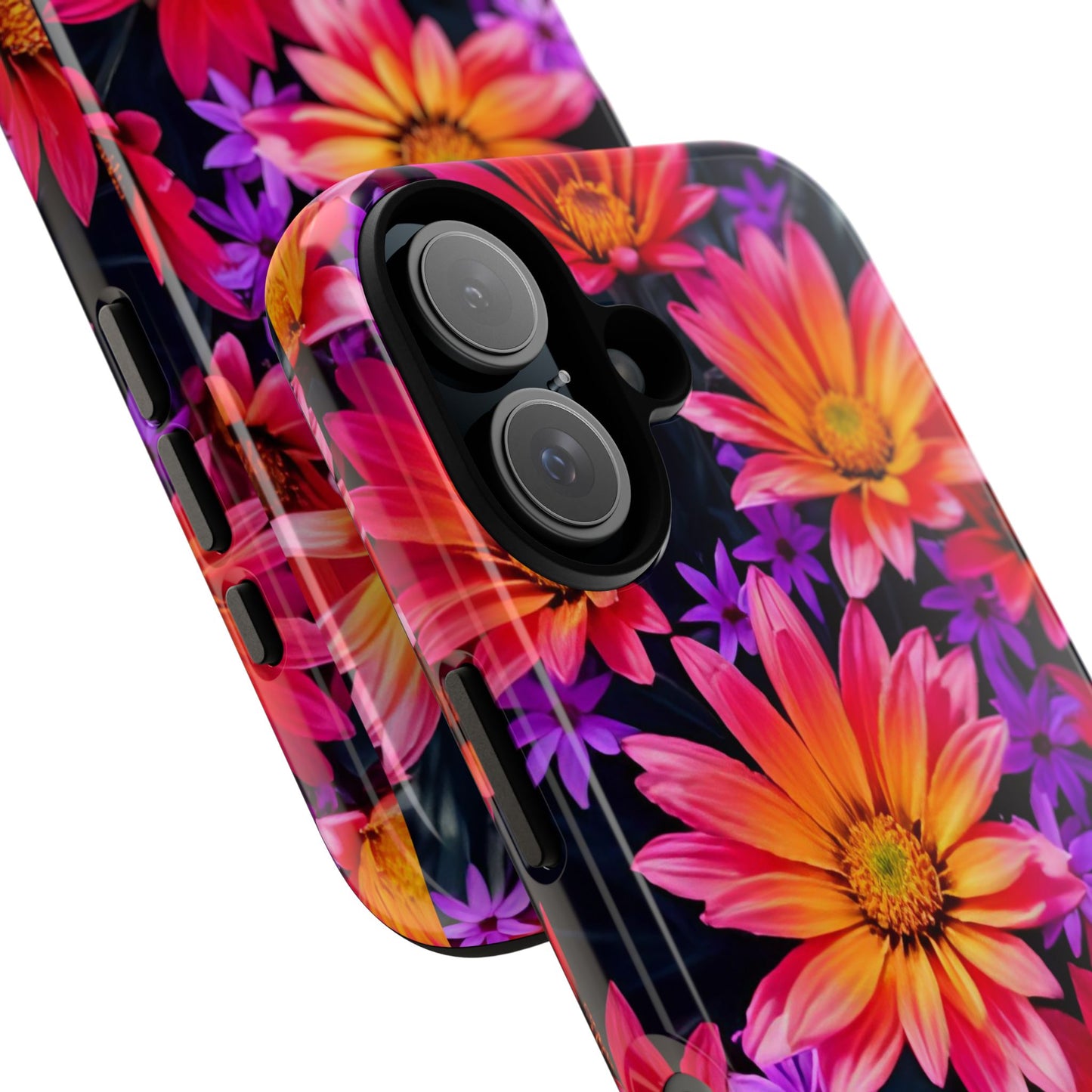 Bold Garden Flower Tough Phone Case - Colorful Floral Print, Bright Botanical Aesthetic, Compatible with iPhone, Galaxy, and Google Phones