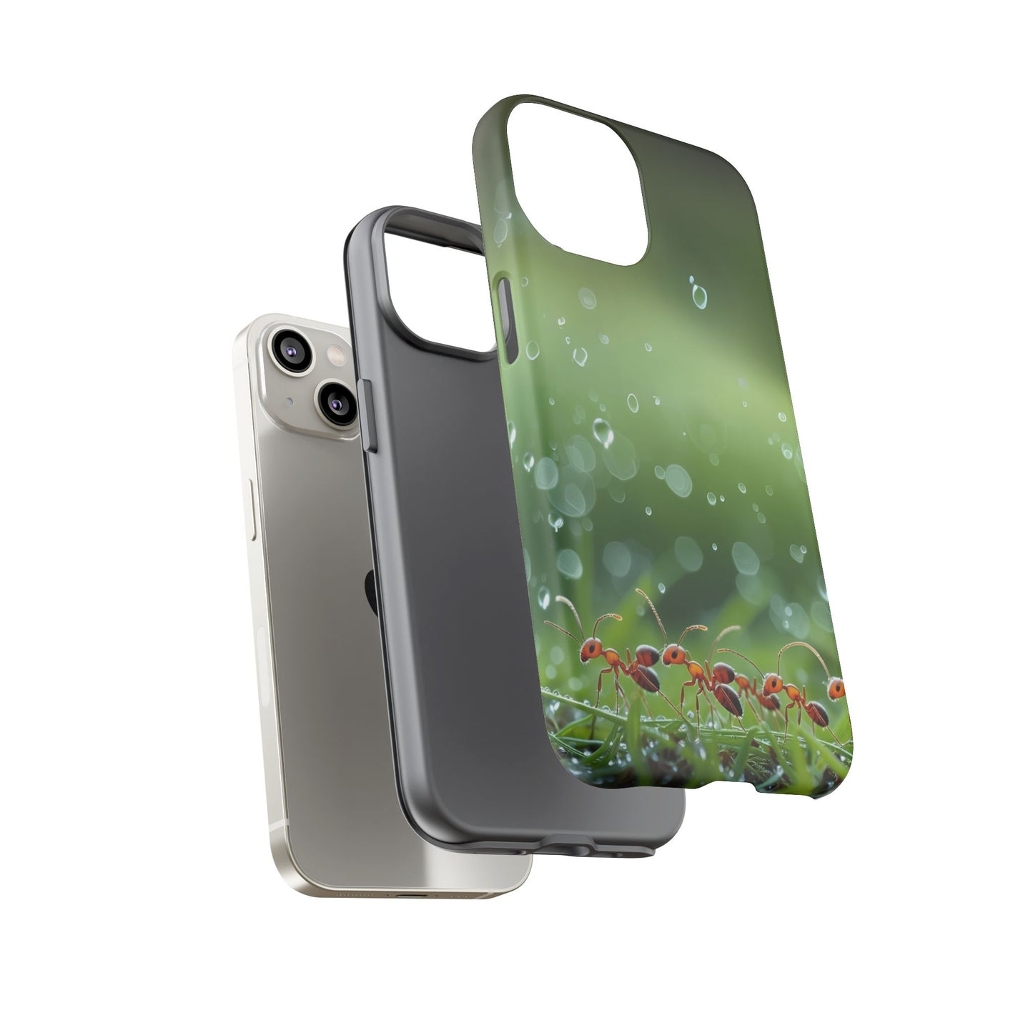 Marching Ant Pattern Tough Phone Case - Realistic Insect Art, Minimalist Nature Aesthetic, Compatible with iPhone, Galaxy, and Google Phones