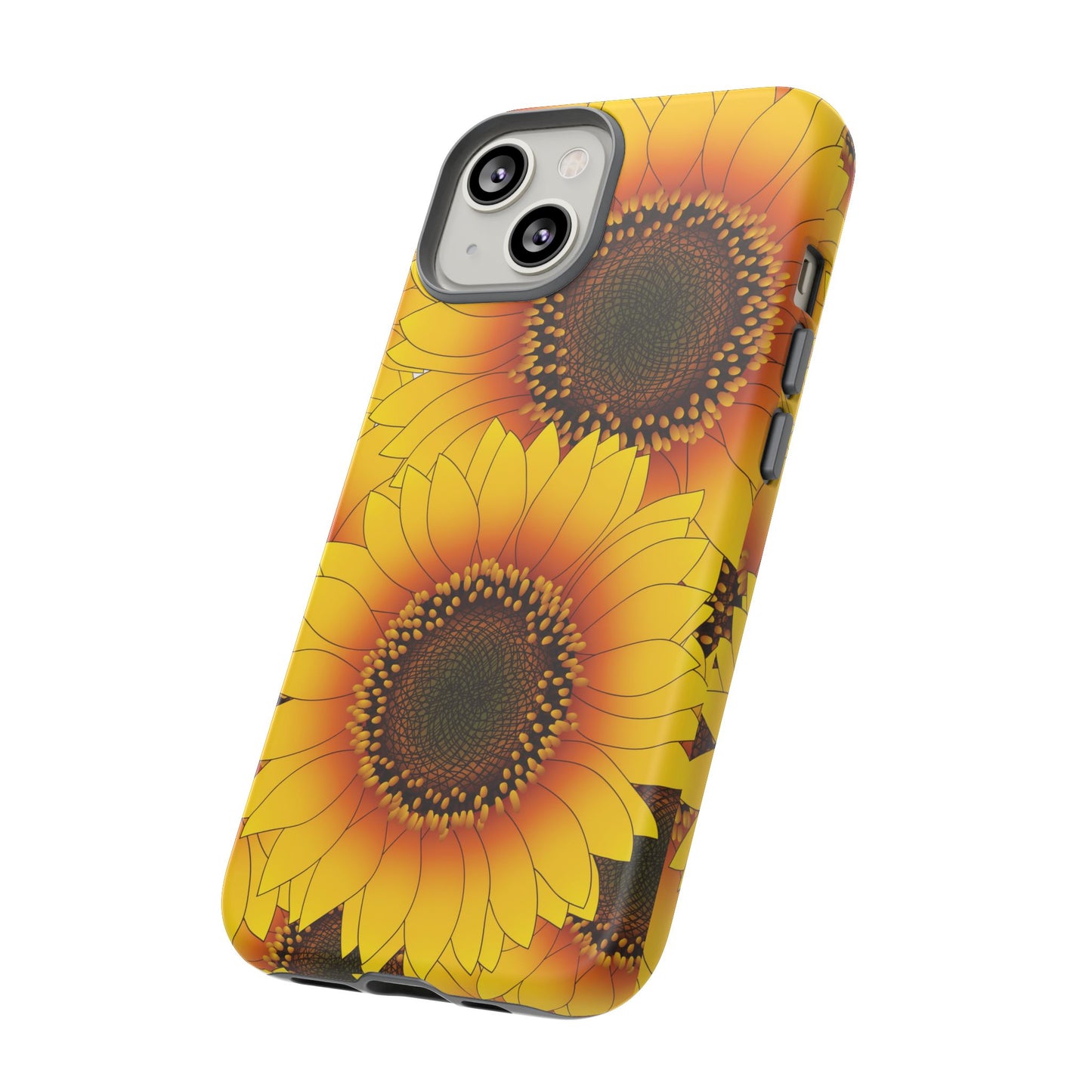 Sunflower Aesthetic Tough Phone Case - Bright Floral Art, Bold Yellow Sunflower Design, Compatible with iPhone, Galaxy, and Google Phones