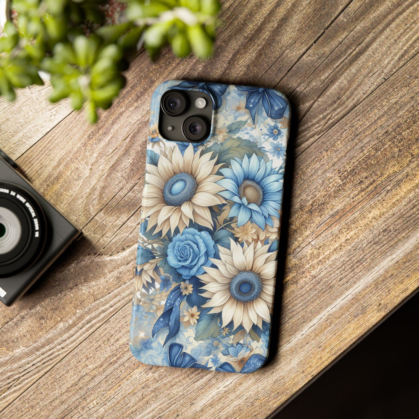 Floral Slim Phone Cases - Vibrant Sunflower Design, Flower Phone Cover, Aesthetic Gift, Spring Accessory, Nature Lover's Essential