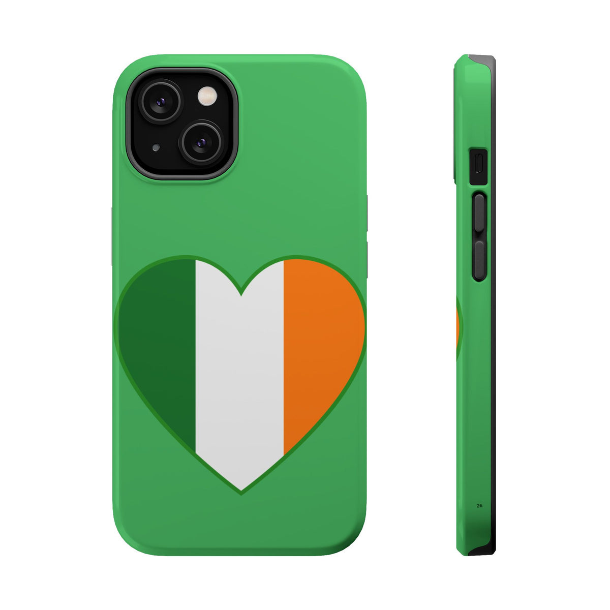 Ireland Heart Flag Magnetic Phone Case, St. Patrick Design Phone Cover Compatible with iPhone 17, 16, 15, 14, 13