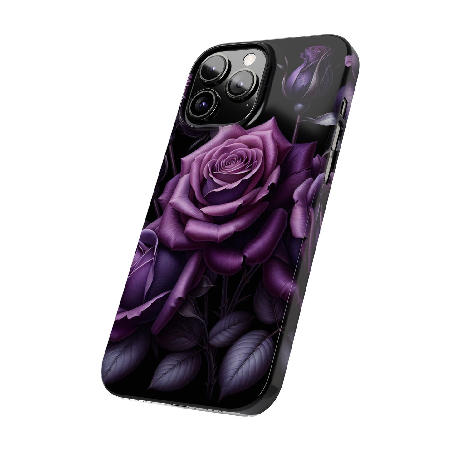 Purple Rose Slim Phone Cases, Floral Phone Cover, Elegant Smartphone Case, Gift for Her, Mother's Day Accessories