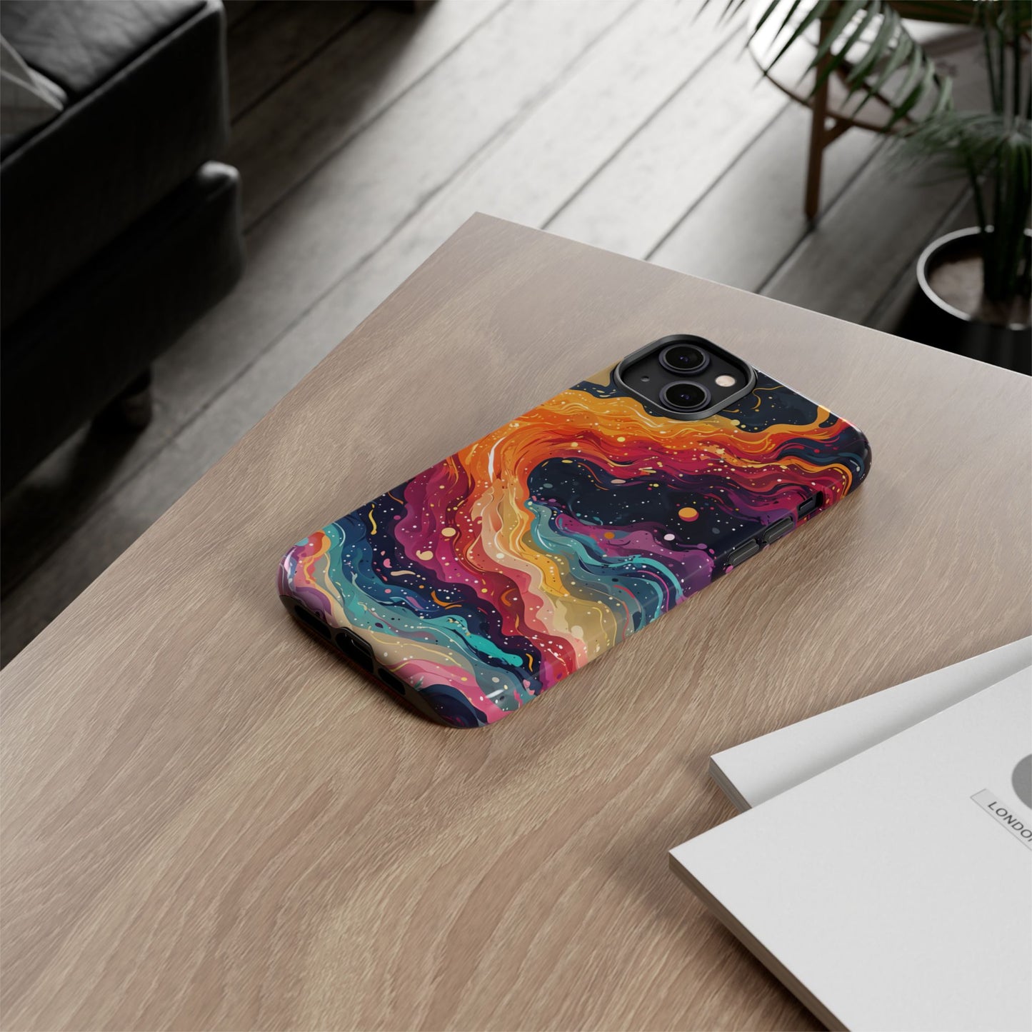 Cosmic Abstract Tough Phone Case, Galaxy Swirl, Psychedelic Space Art, Compatible with iPhone, Galaxy, Pixel
