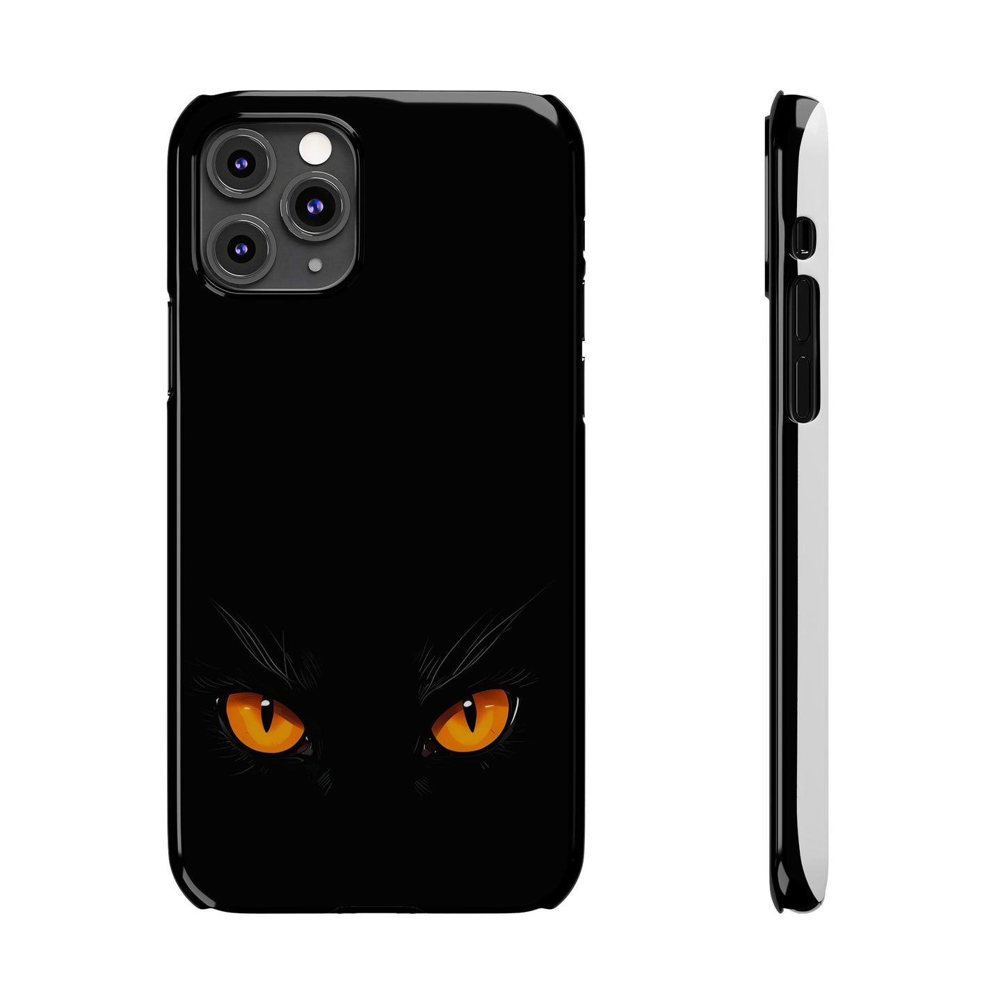 Black Cat Slim Phone Case - Gothic Halloween Aesthetic, Subtle Spookycore Aesthetic, Compatible with iPhone, Galaxy, and Google Phones