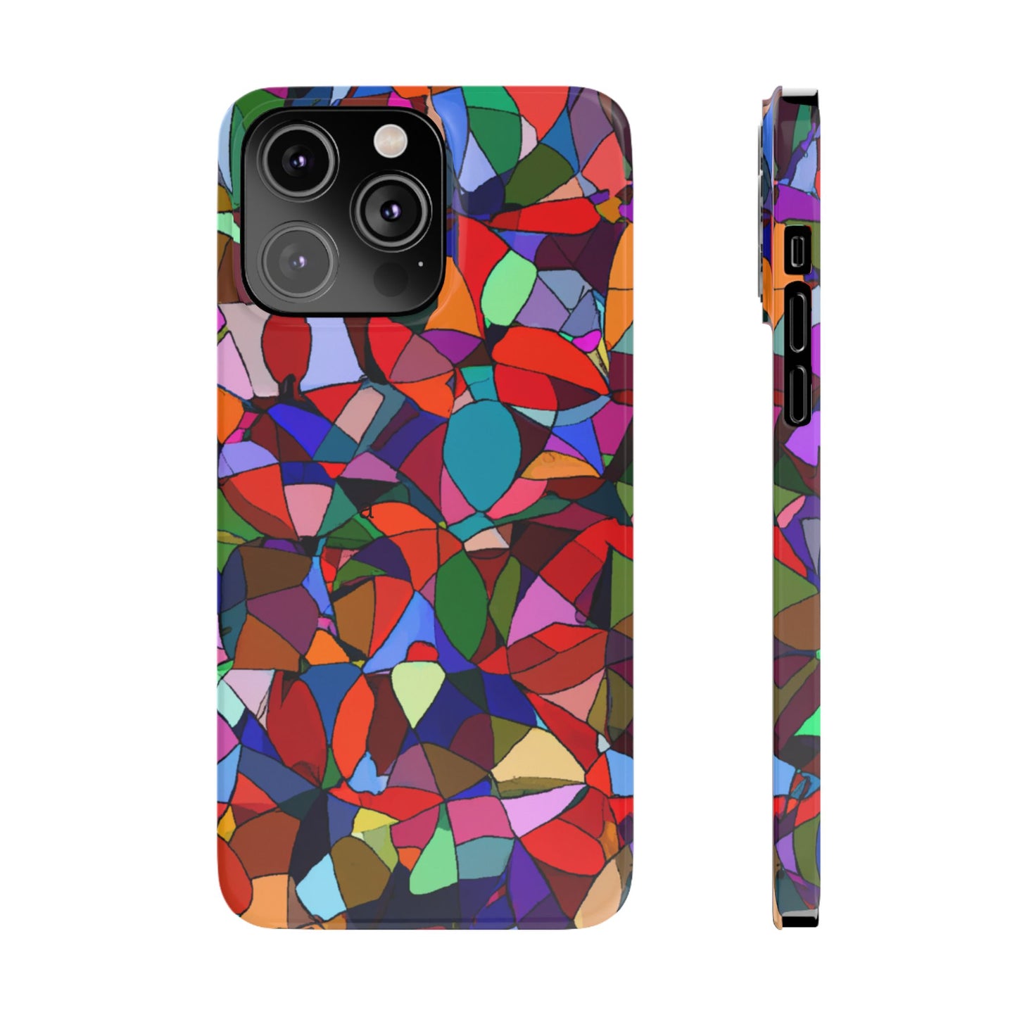 Colorful Stained Glass Modern Abstract- Colorful Art, Stylish Accessory, Fun Gift, Unique Design, Phone Protection