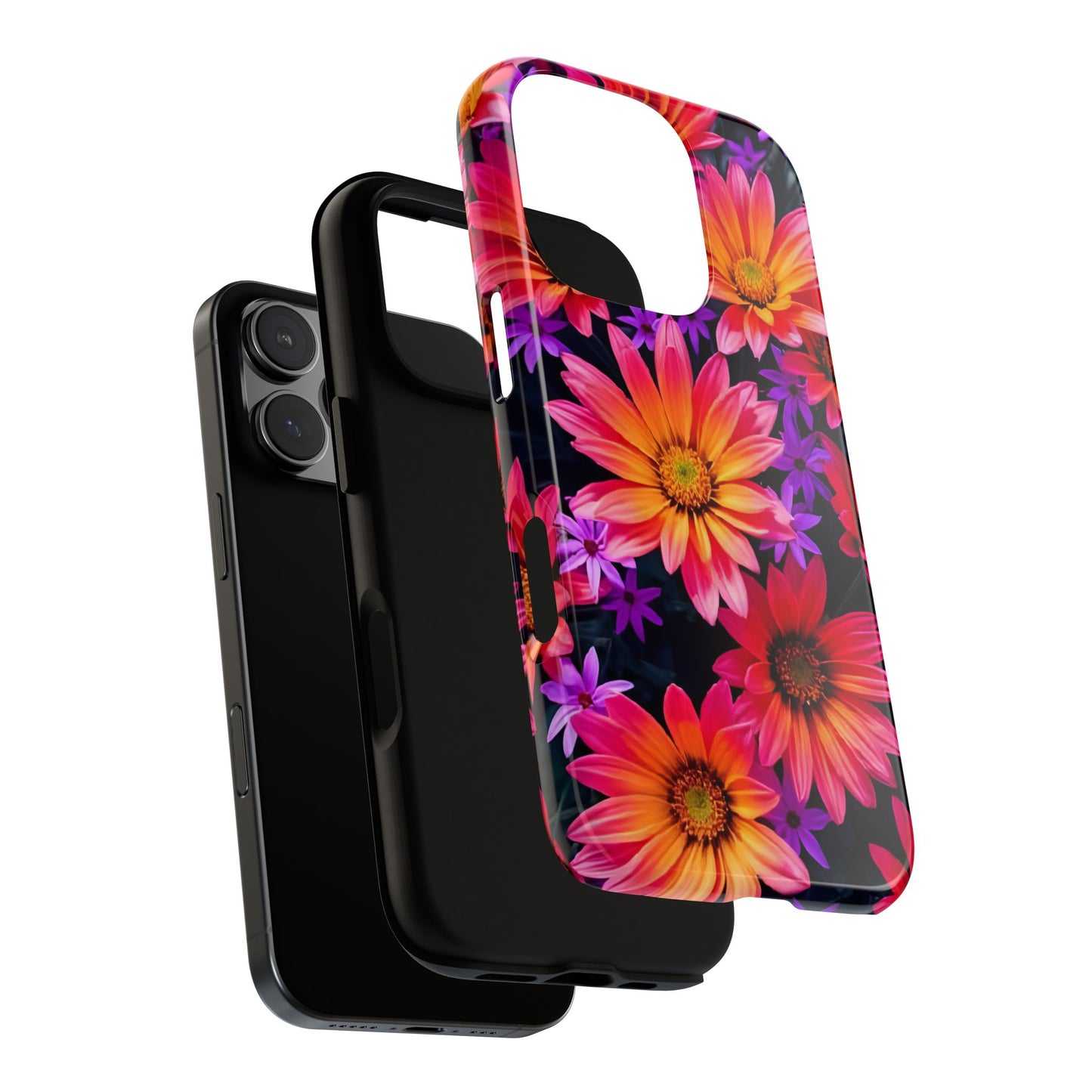 Bold Garden Flower Tough Phone Case - Colorful Floral Print, Bright Botanical Aesthetic, Compatible with iPhone, Galaxy, and Google Phones