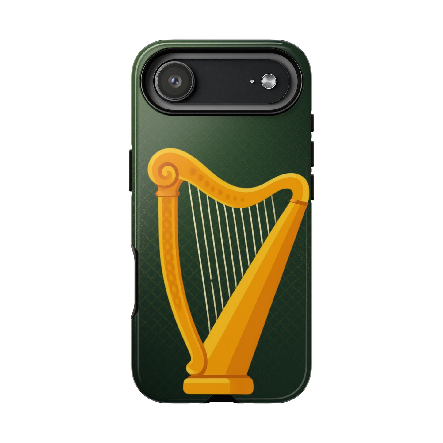 Irish Harp Tough Phone Case Emerald Celtic Ireland Symbol Heritage Gift Compatible with iPhone 17 16 15 14 13 12 11 Pro Max Galaxy Google Pixel