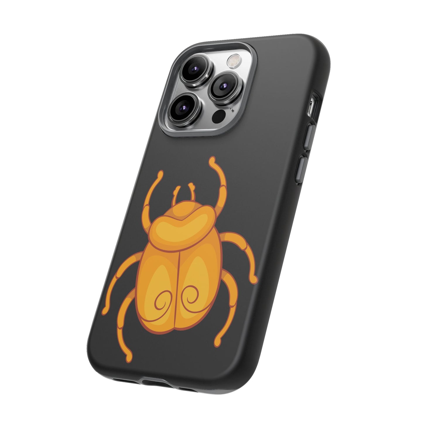 Ancient Egyptian Scarab Tough Phone Case - Gold Beetle Design, Mythological Insect Art, Compatible with iPhone, Galaxy, and Google Phones