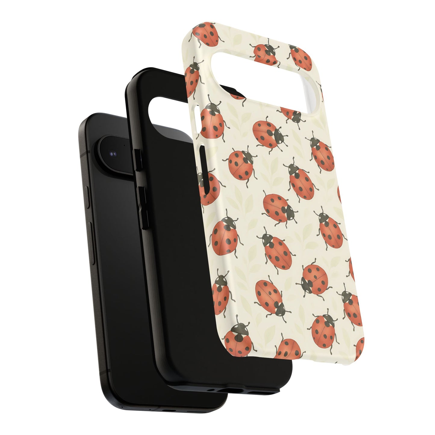 Ladybug Tough Phone Case - Cute Insect Aesthetic, Nature-Inspired Pattern Art, Compatible with iPhone, Galaxy, and Google Phones