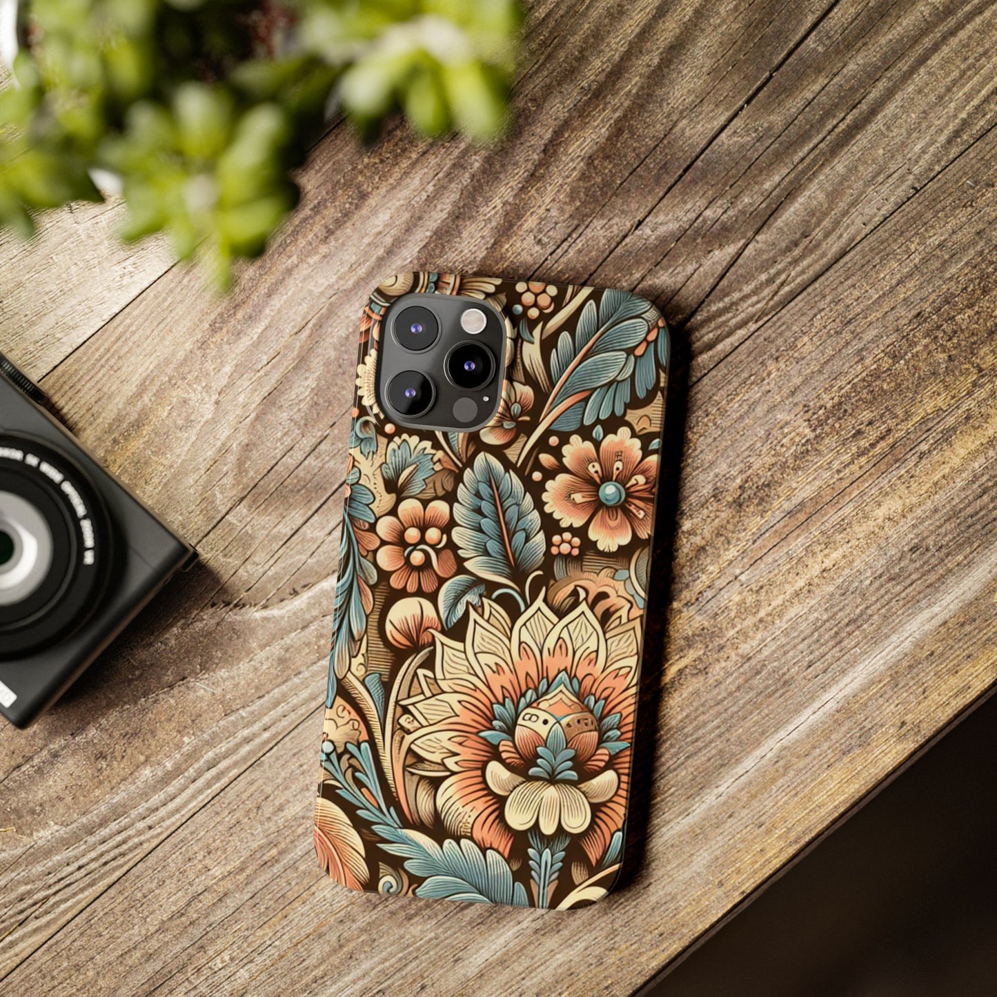 Floral Slim Phone Case, Boho Chic Phone Cover, Stylish Gift for Her, Spring and Summer Accessory, Trendy Phone Protector